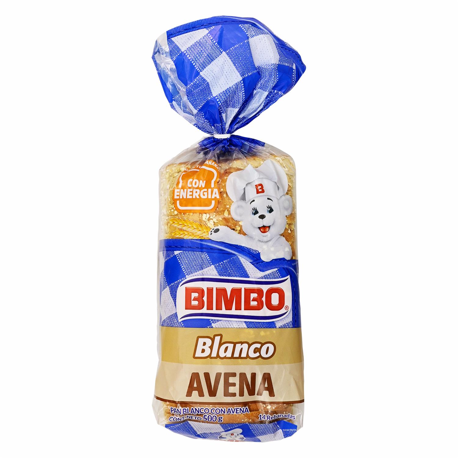 Pan Rebanado Blanco Con Avena BIMBO 500 G