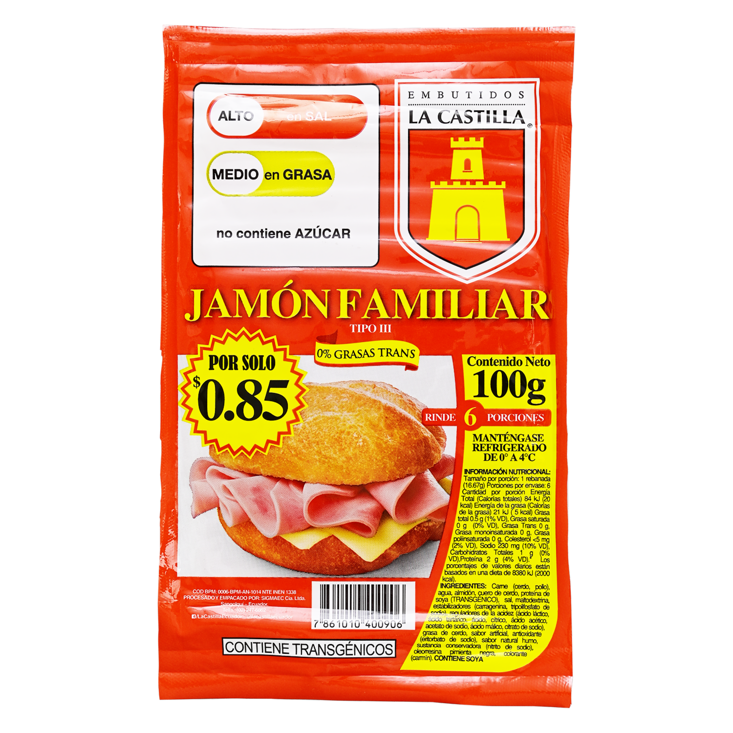 Jamón Familiar Tipo III LA CASTILLA 100 G