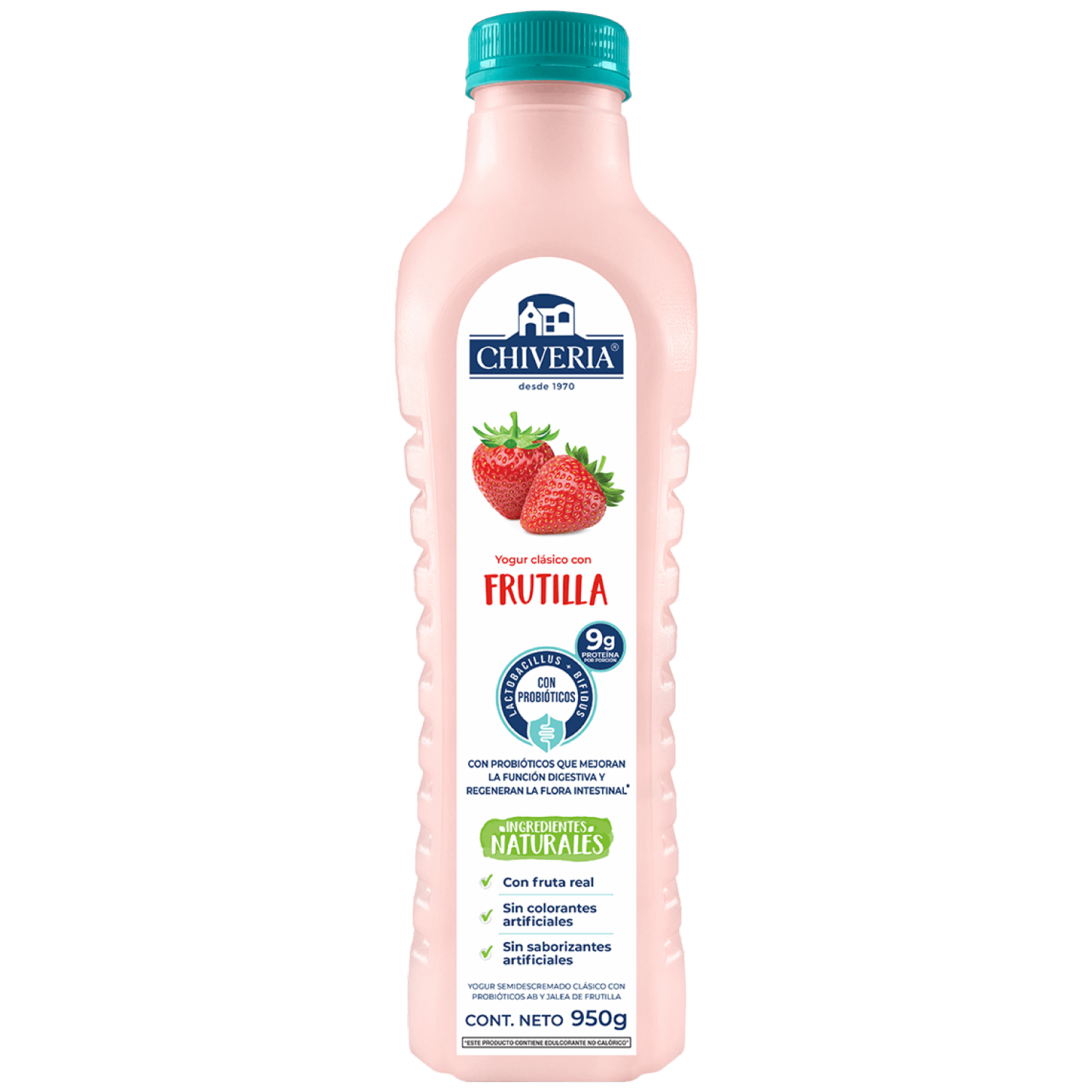 Yogurt Semidescremado Con Pulpa De Frutilla CHIVERIA 950 G