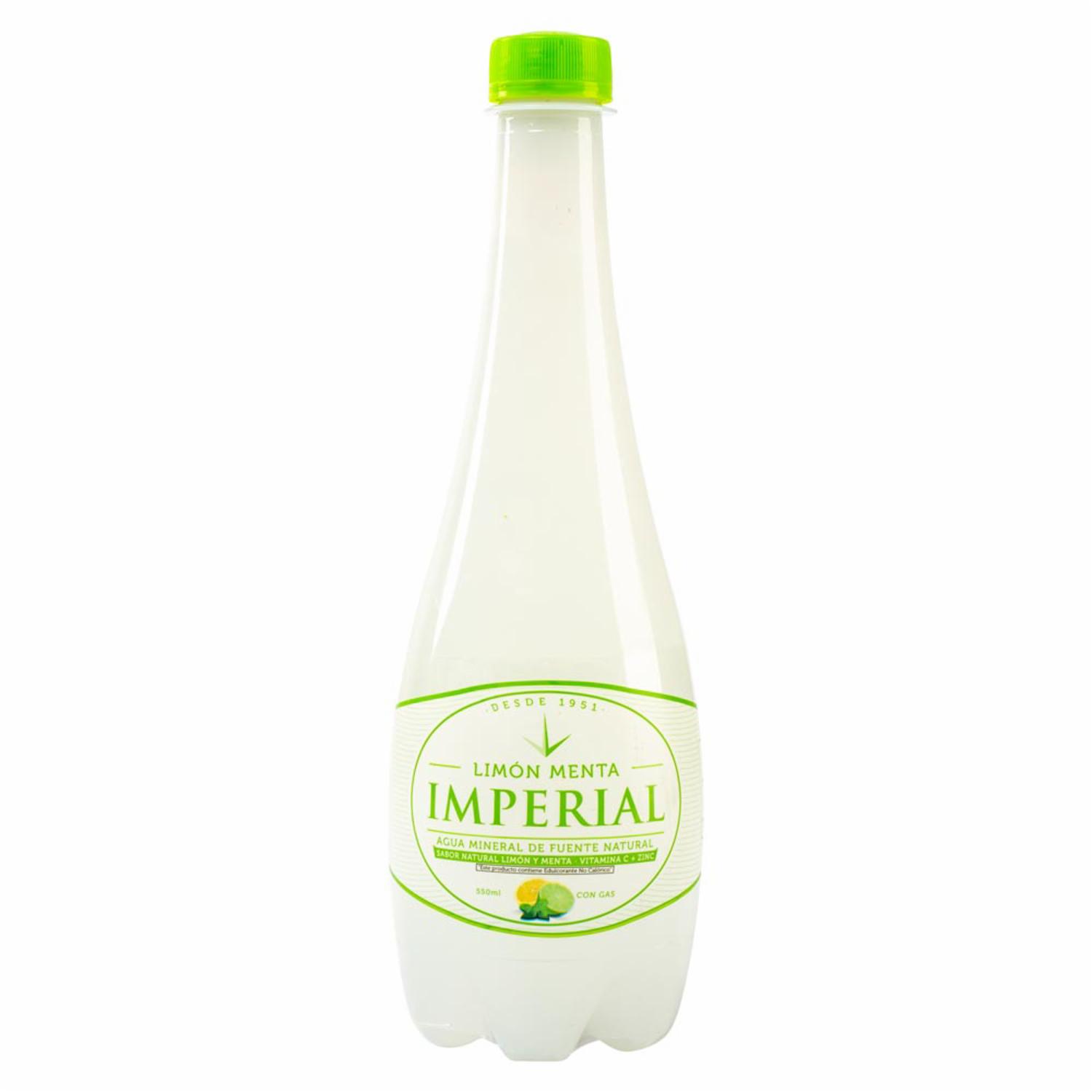 Agua Mineral Sabor A Limón Y Menta IMPERIAL 550 ml