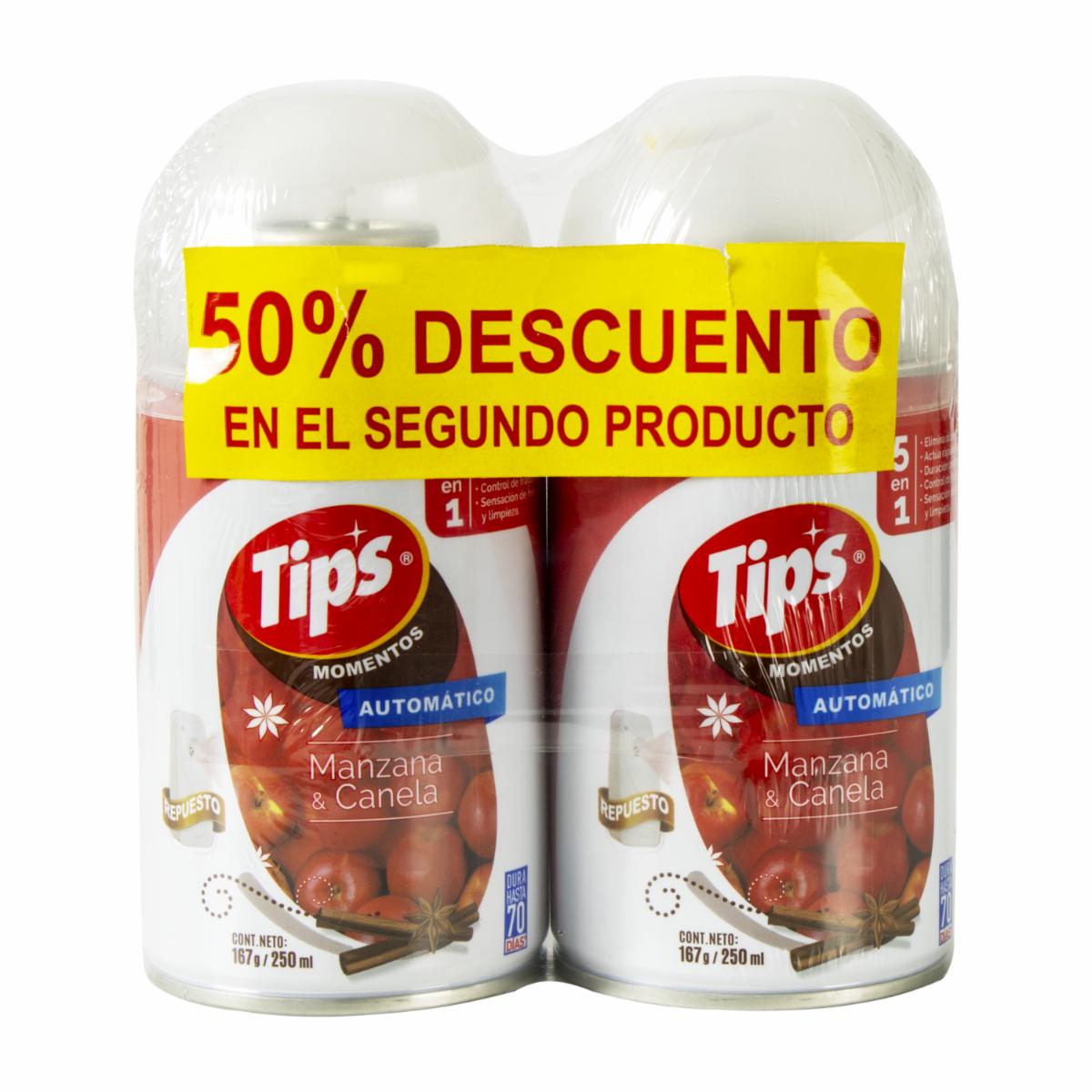 Ambientador Automático Manzana Canela TIPS 500 Ml