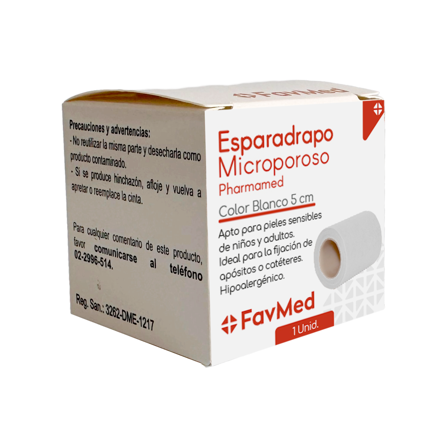 Esparadrapo Microporoso Color Blanco FAVMED 5 cm
