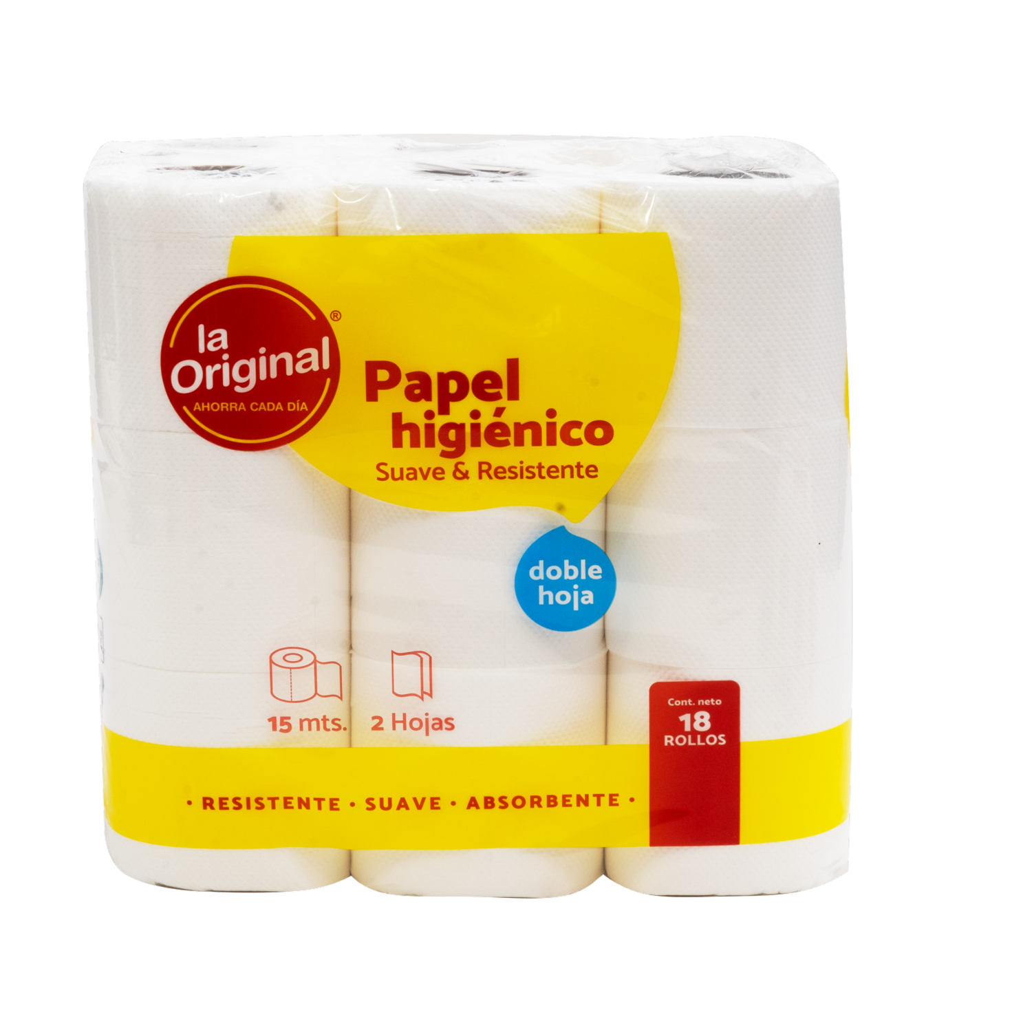 Papel Higiénico Doble Hoja Suave Y Resistente LA ORIGINAL 18 Rollos