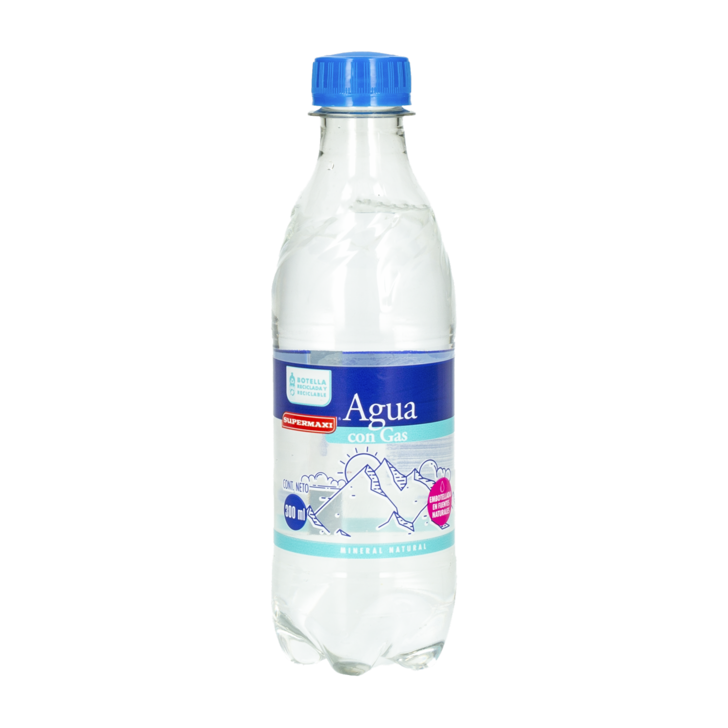 Agua Con Gas Natural SUPERMAXI 300 Ml