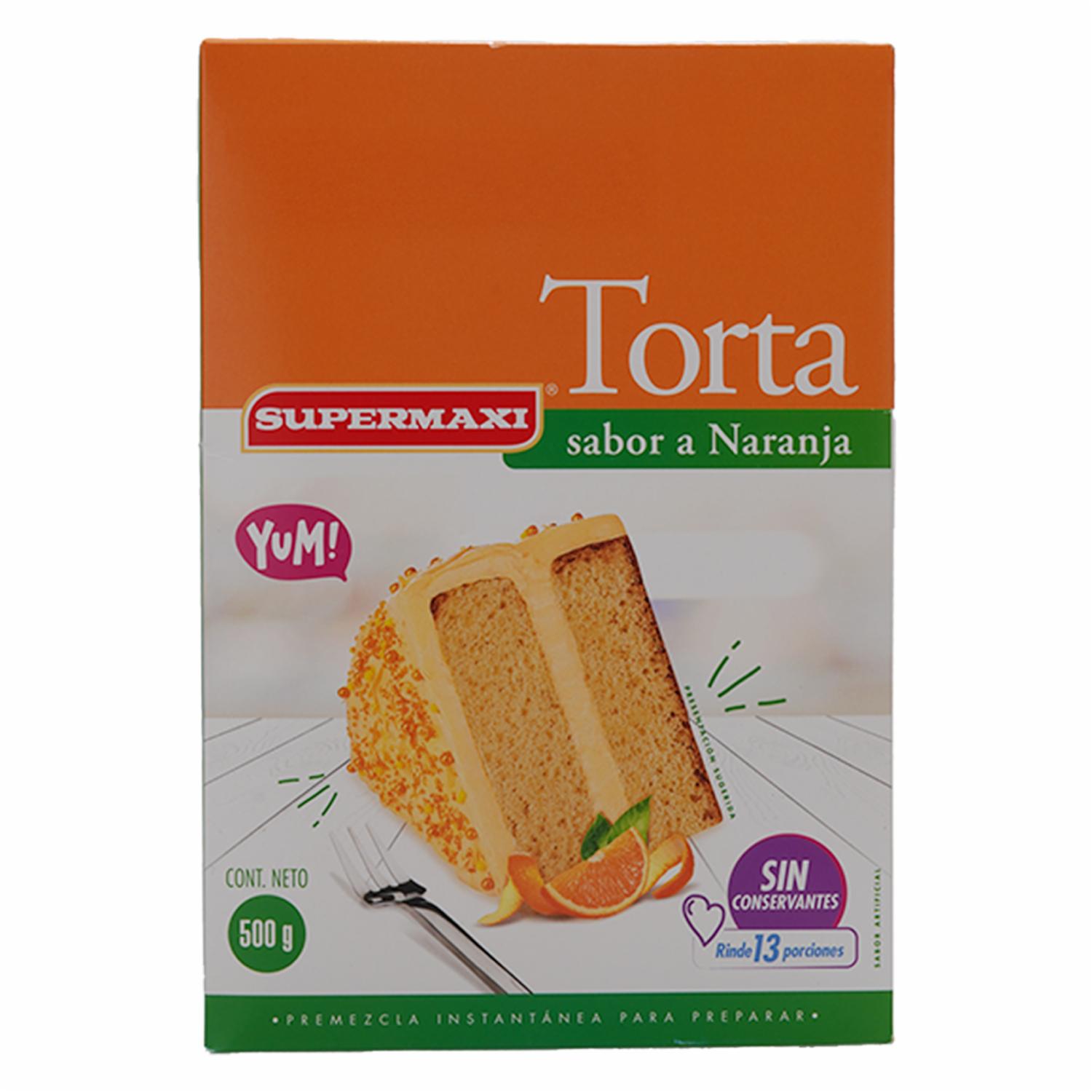 Premezcla Instantánea Torta Sabor Naranja SUPERMAXI 500 G