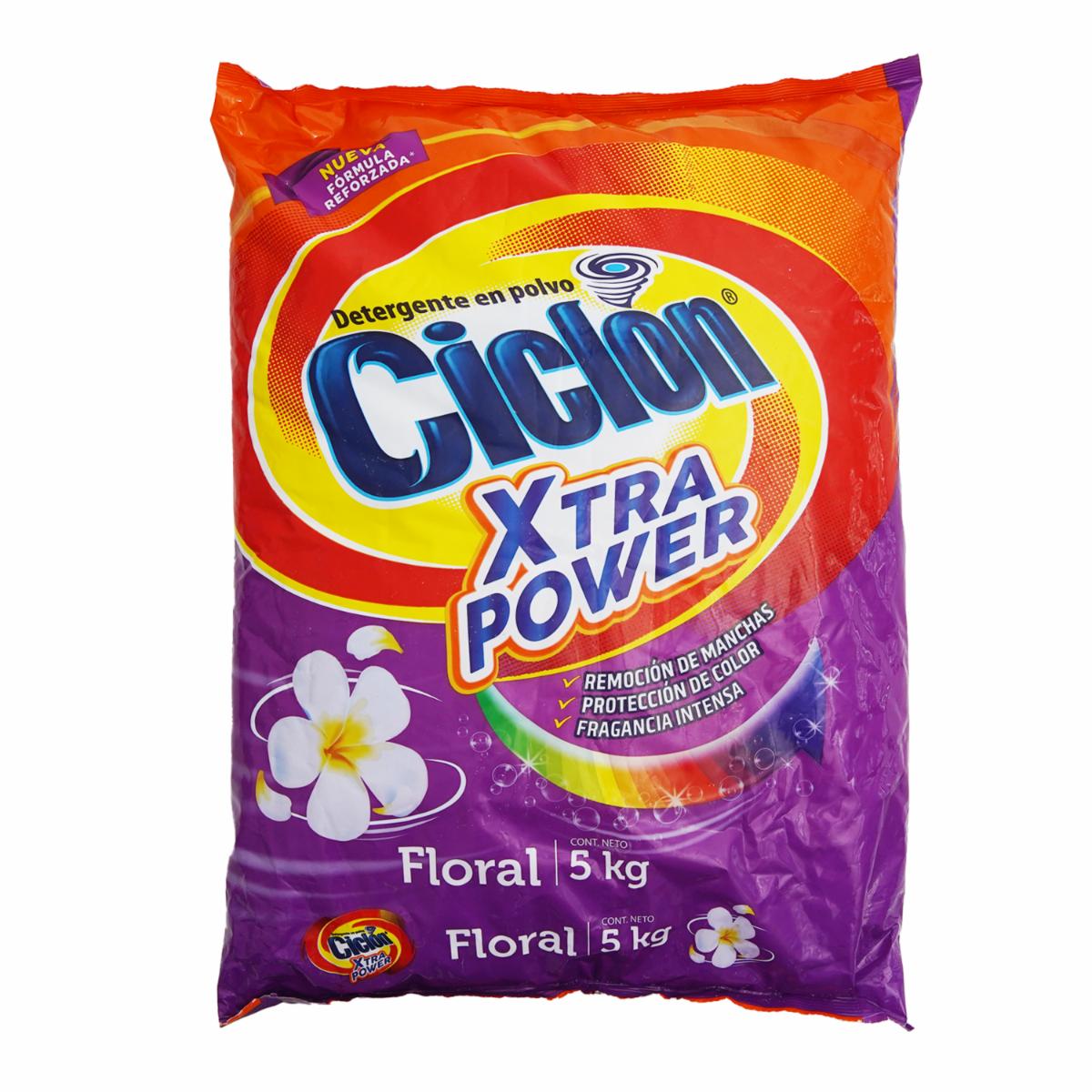 Detergente En Polvo Aroma Floral Xtra Power CICLÓN 5000 G