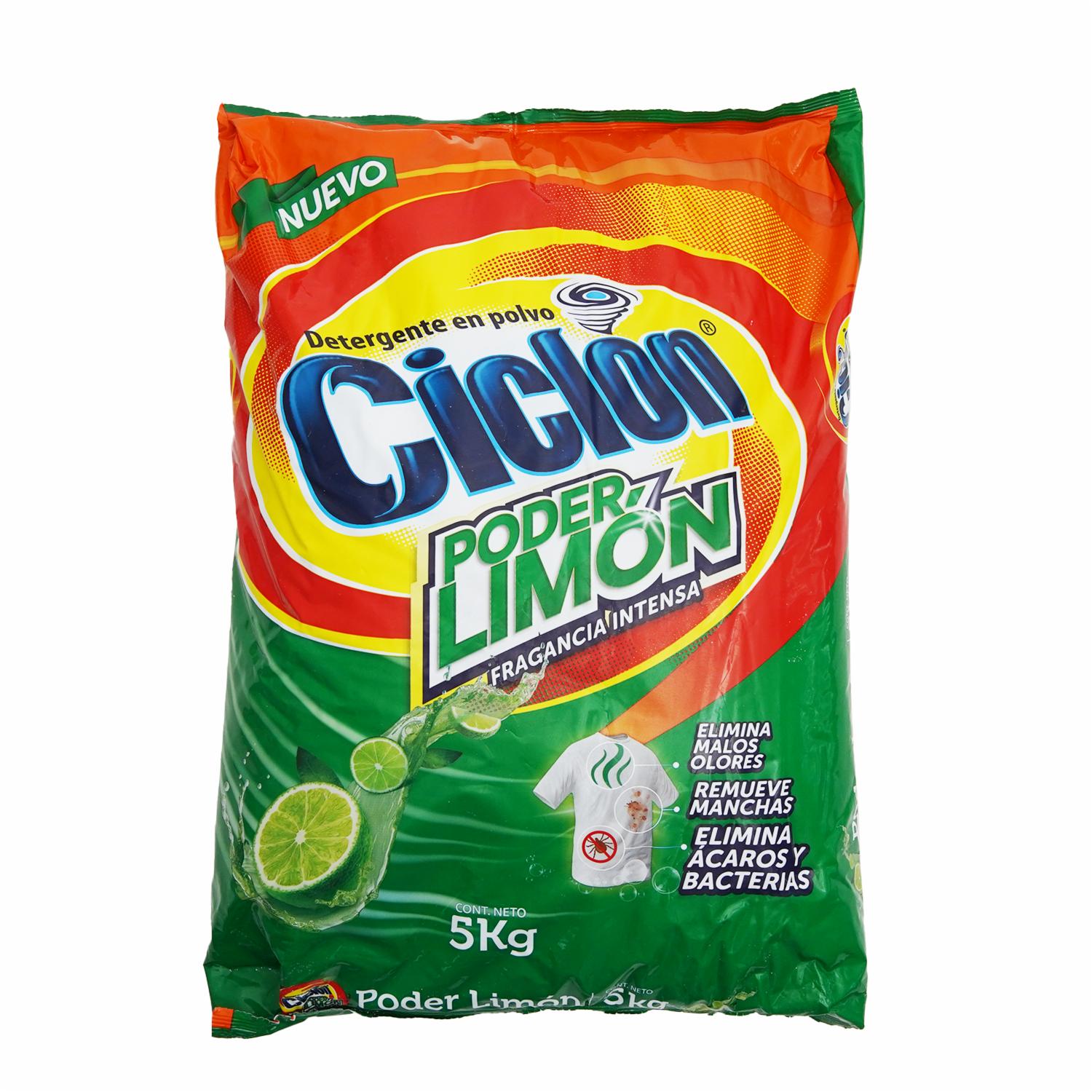 Detergente En Polvo Poder Limón CICLÓN 5000 G