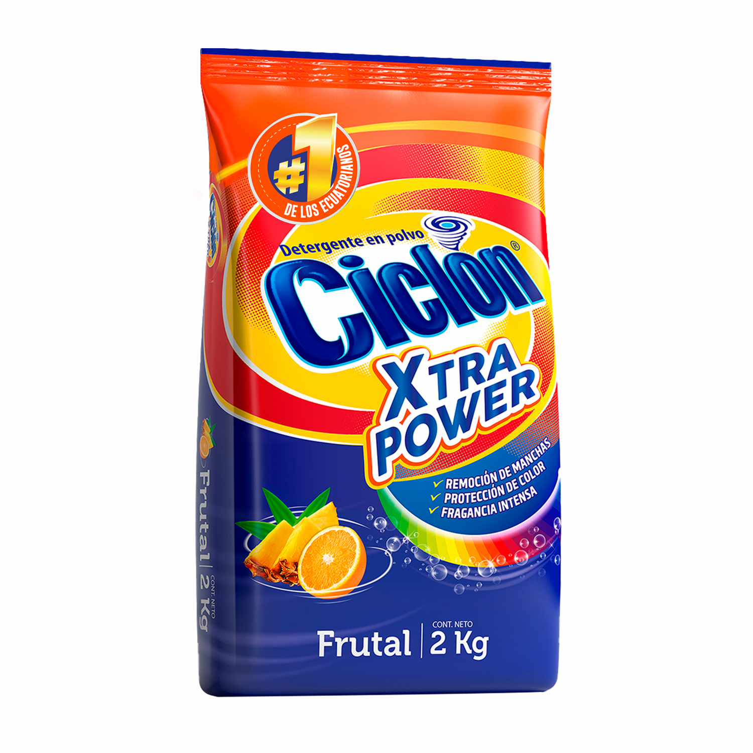 Detergente En Polvo Xtra Power Con Aroma Frutal CICLÓN 2000 G