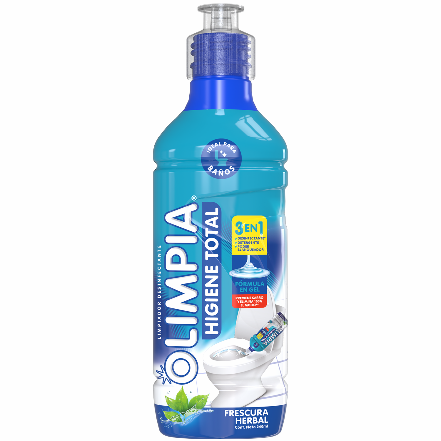 Limpiador Desinfectante Higiene Total 3 En 1 Frescura Herbal OLIMPIA 240 Ml