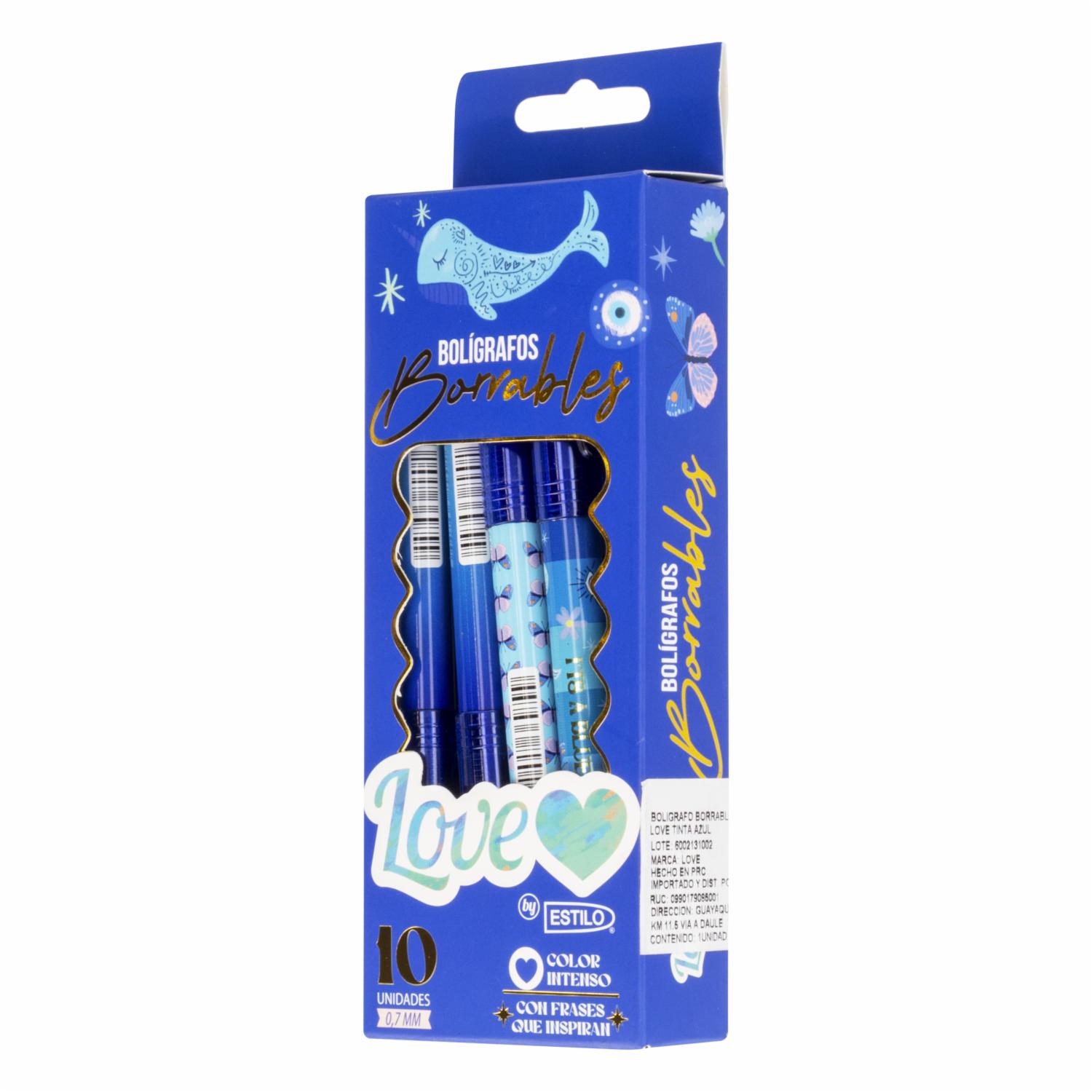 Bolígrafo De Gel Borrable LOVE Azul