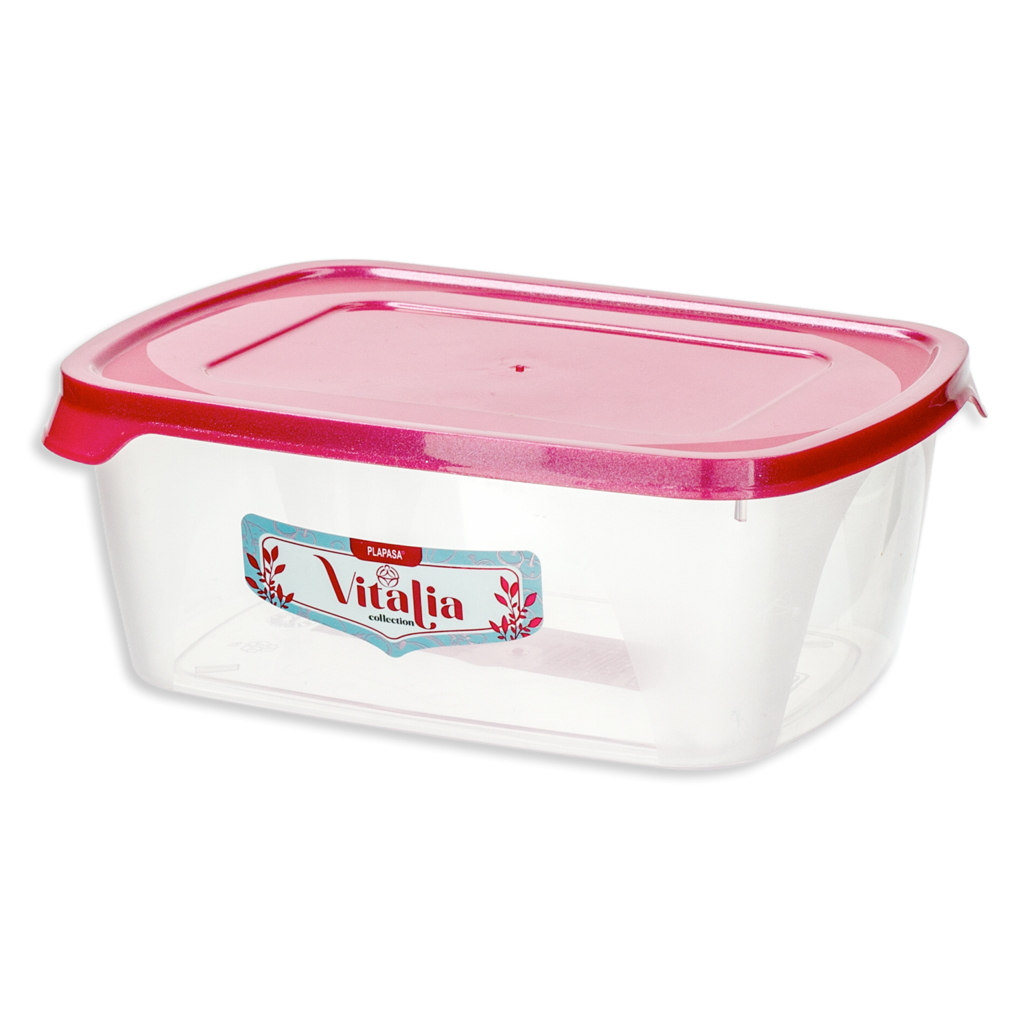 Repostero Foodkeeper Rectangular N1 Con Tapa Burdeos Perlado Vitalia PLAPASA 0.6 Litros