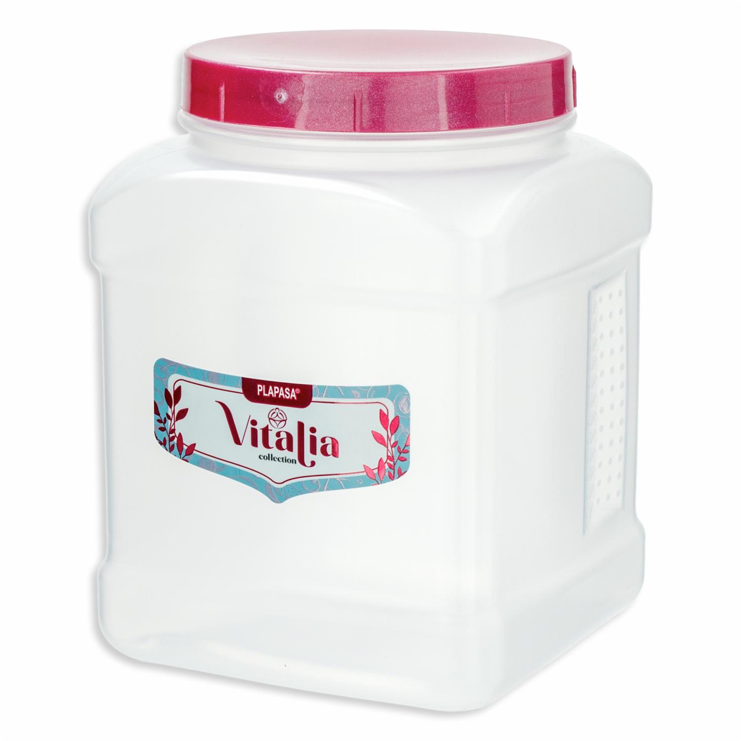 Pomo Dispensador Cuadrado N2 Con Tapa Burdeos Perlado Vitalia PLAPASA 1.5 Litros