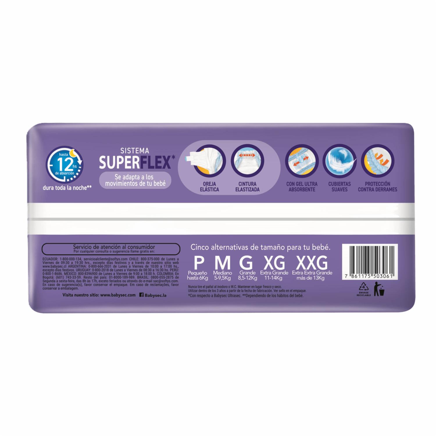 Pañal Desechable Superflex XXG BABYSEC X 32 Uds