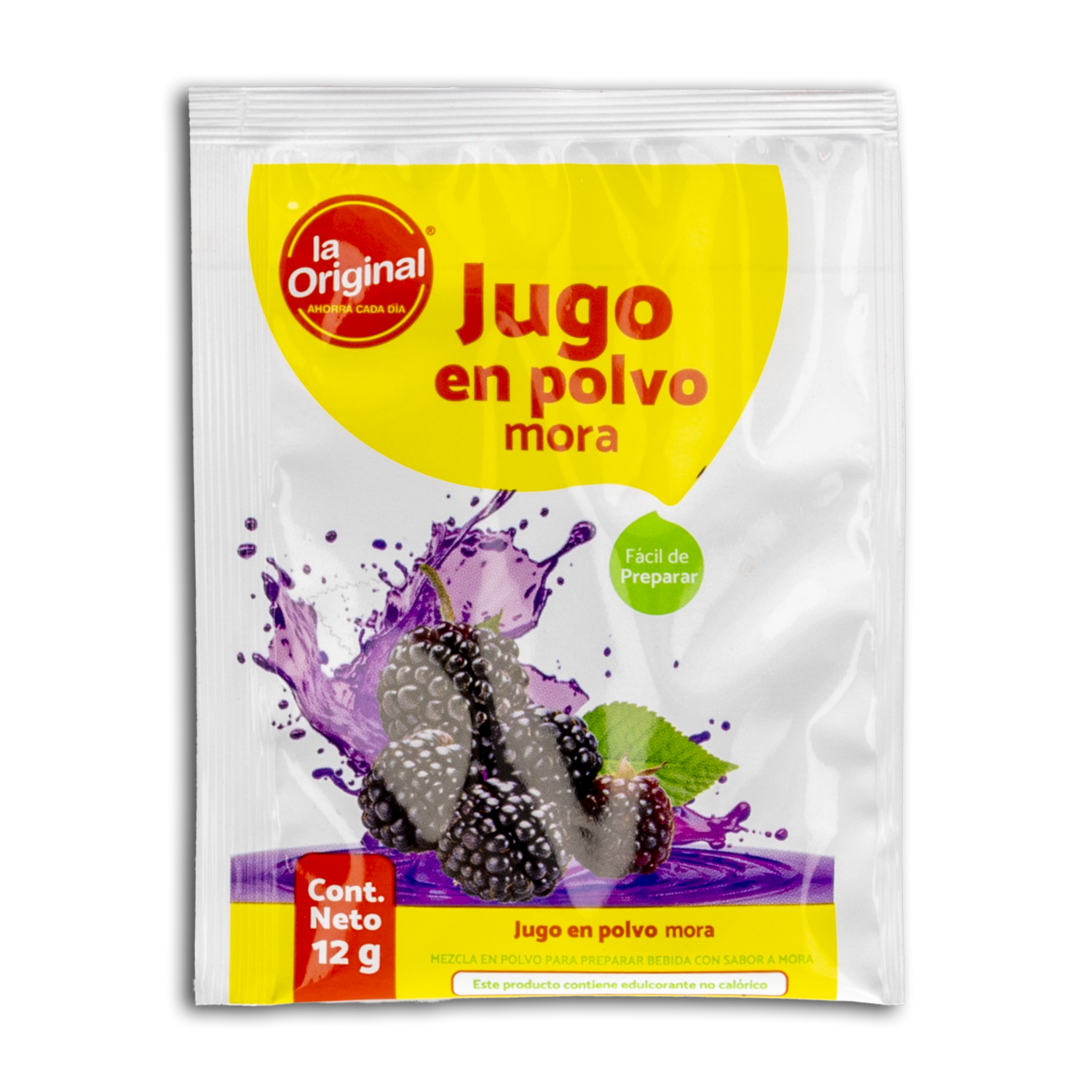 Jugo En Polvo Sabor A Mora LA ORIGINAL 12 G