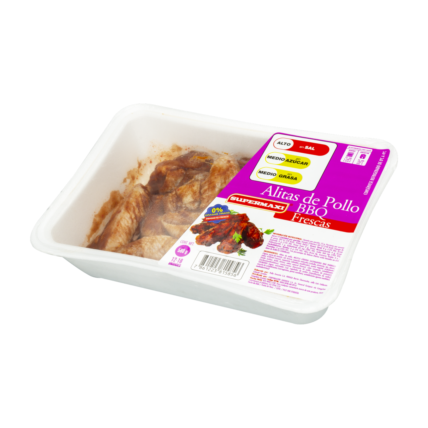 Alitas De Pollo BBQ Frescas SUPERMAXI 560 G