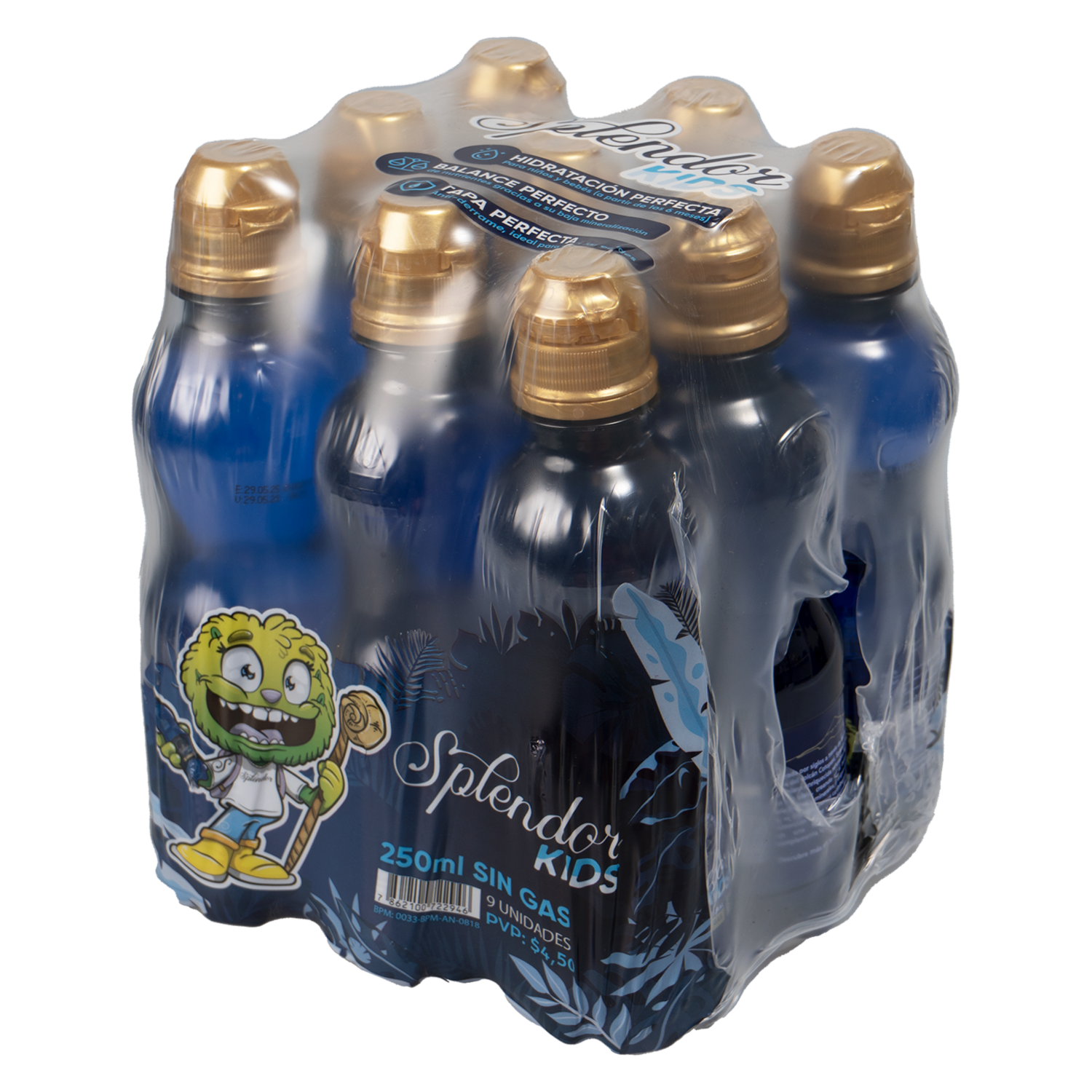 Agua Sin Gas SPLENDOR 9 X 250 ml
