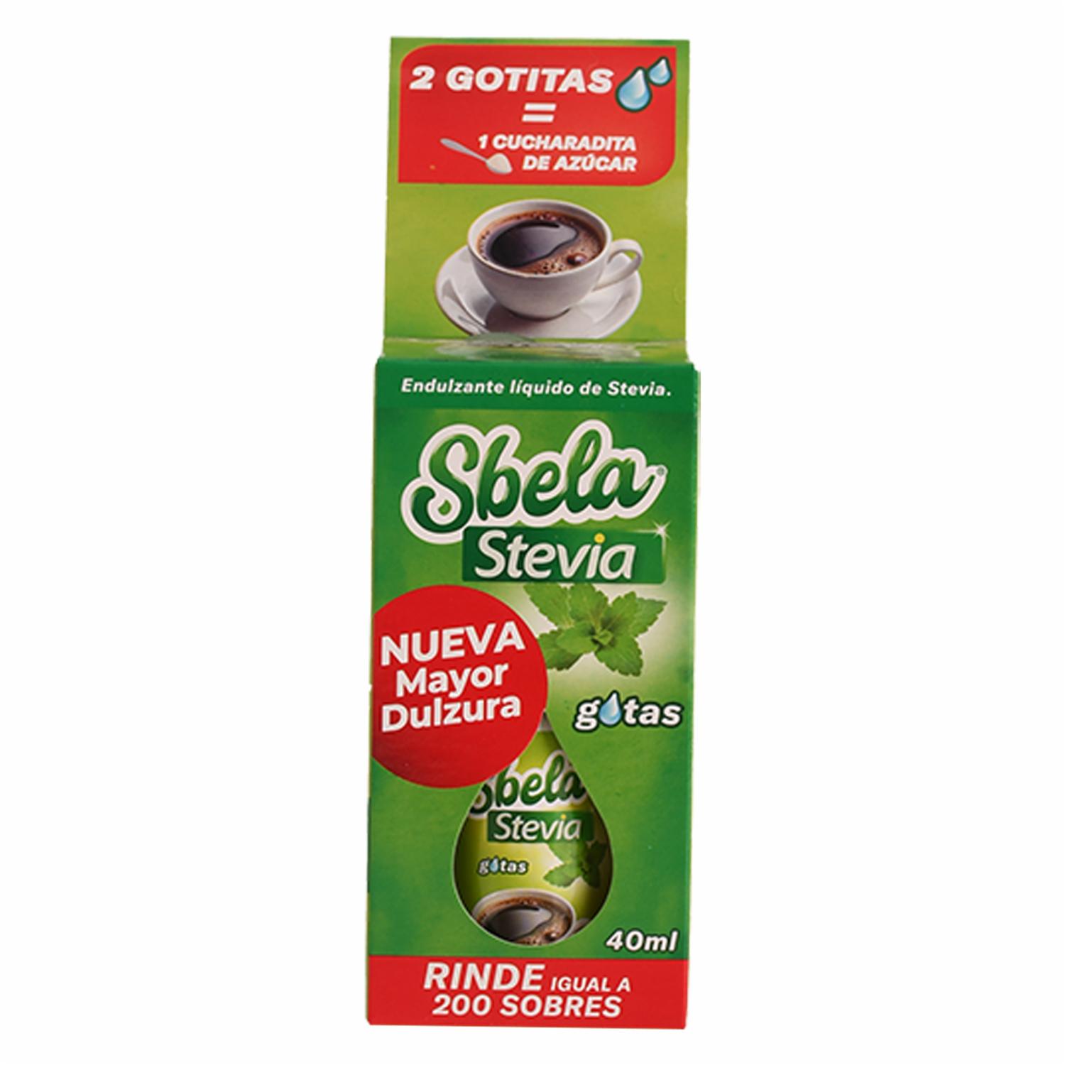 Endulzante Líquido De Stevia En Gotas S’BELA 40 Ml