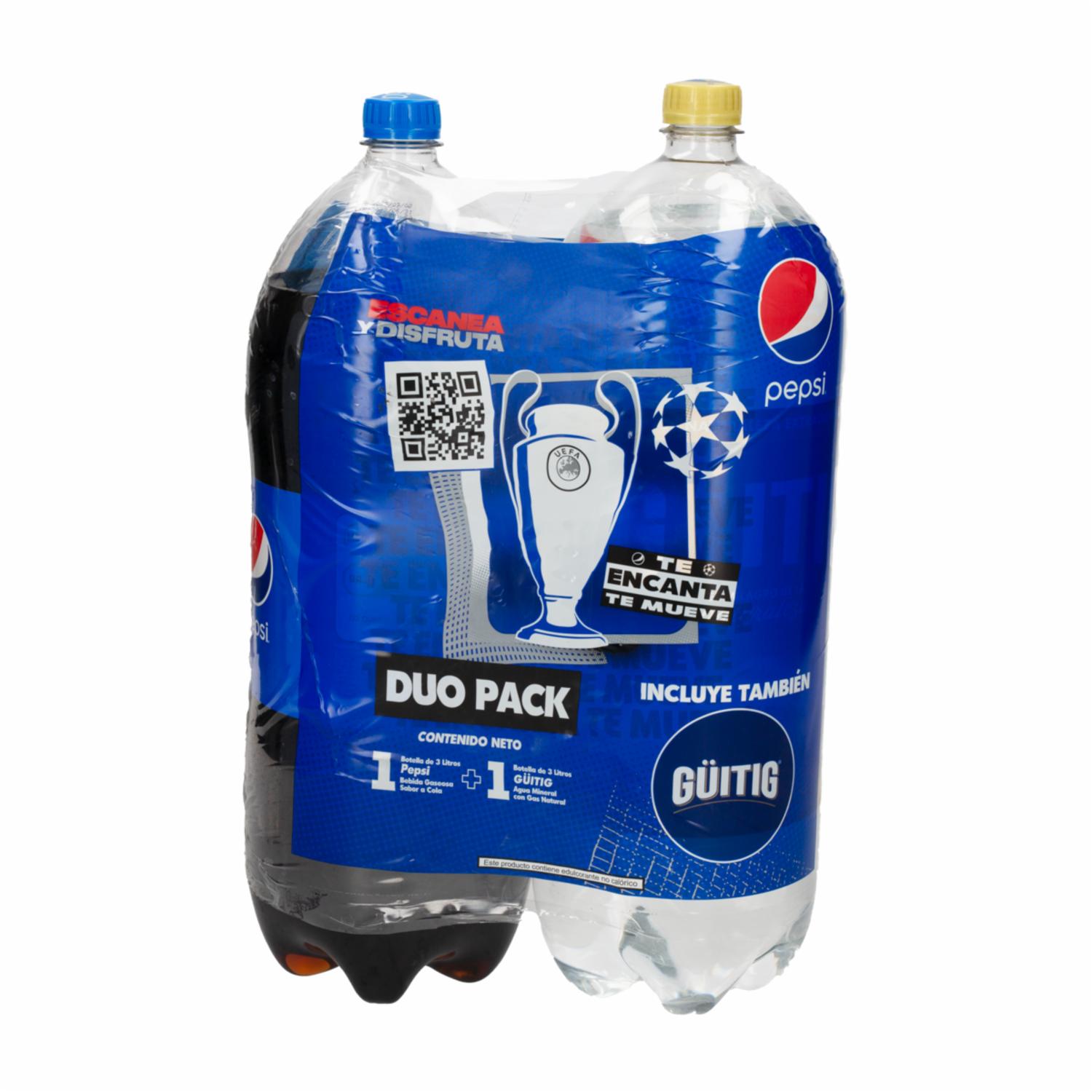 Bebida Gaseosa Pepsi + Guitig PEPSI 2 X 3000 Ml