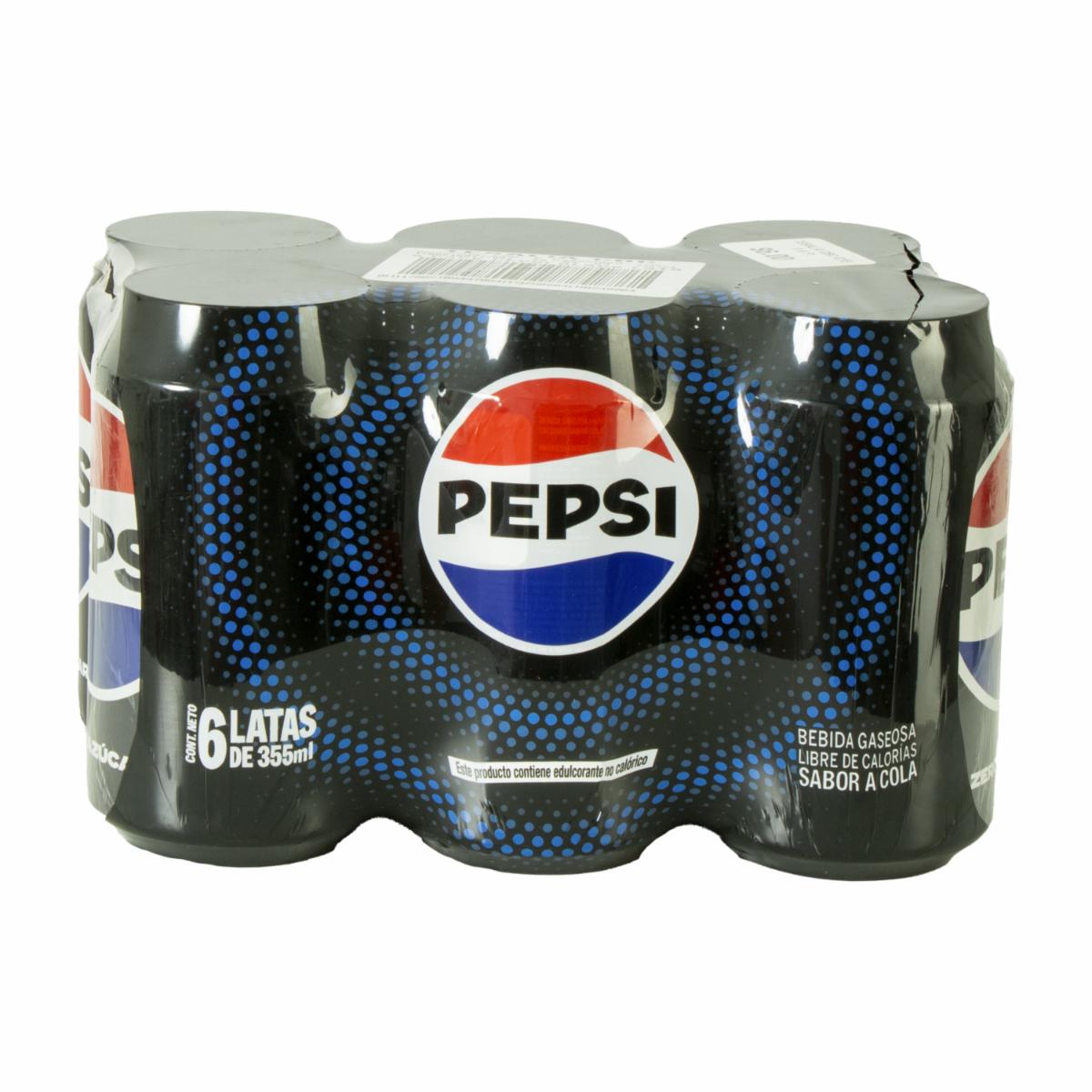 Bebida Gaseosa Black En Lata PEPSI 6×355 Ml