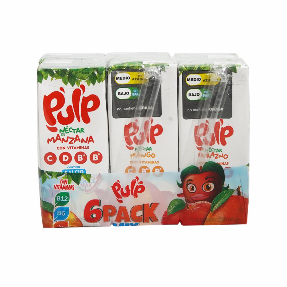 Pack De Jugos Sabores Surtido PULP 6 X 250 Ml