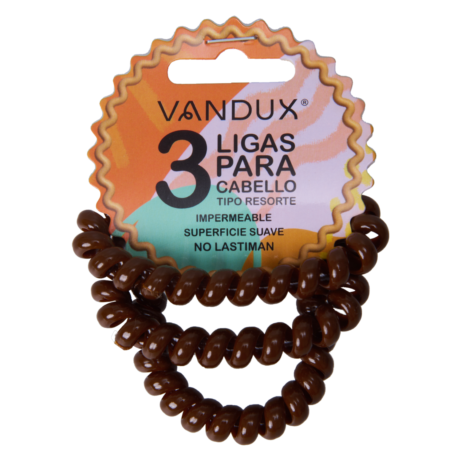 Vinchas De Cabello Tipo Ligas Resorte Impermeable Superficie Suave VANDUX 3 Piezas