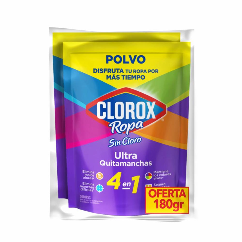 Quitamanchas Para Ropa De Color Ultra En Polvo Sin Cloro CLOROX 180 G ...
