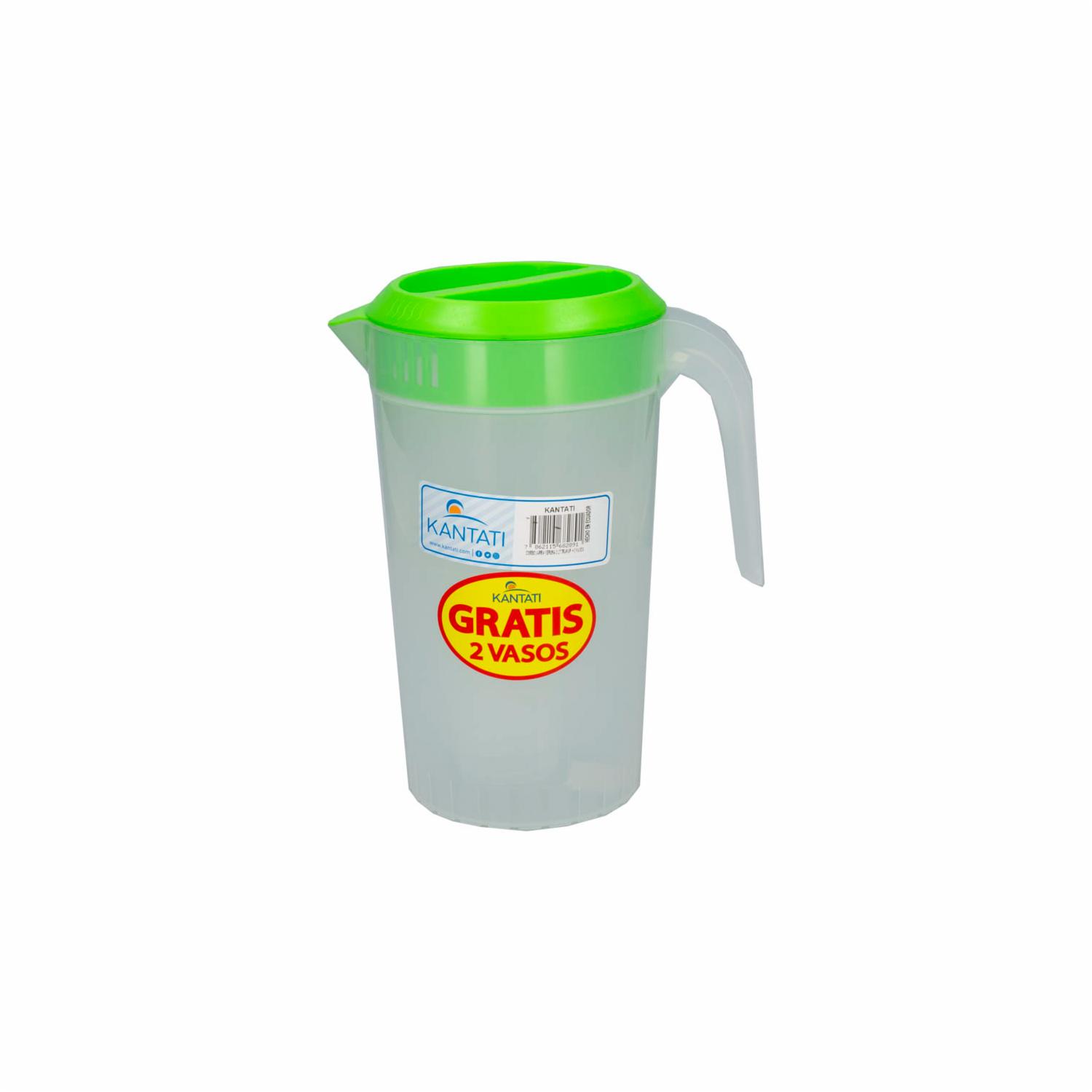 Set Jarra Verona 2 Lt + 2 Vasos Sólidos. KANTATI x 3 Piezas