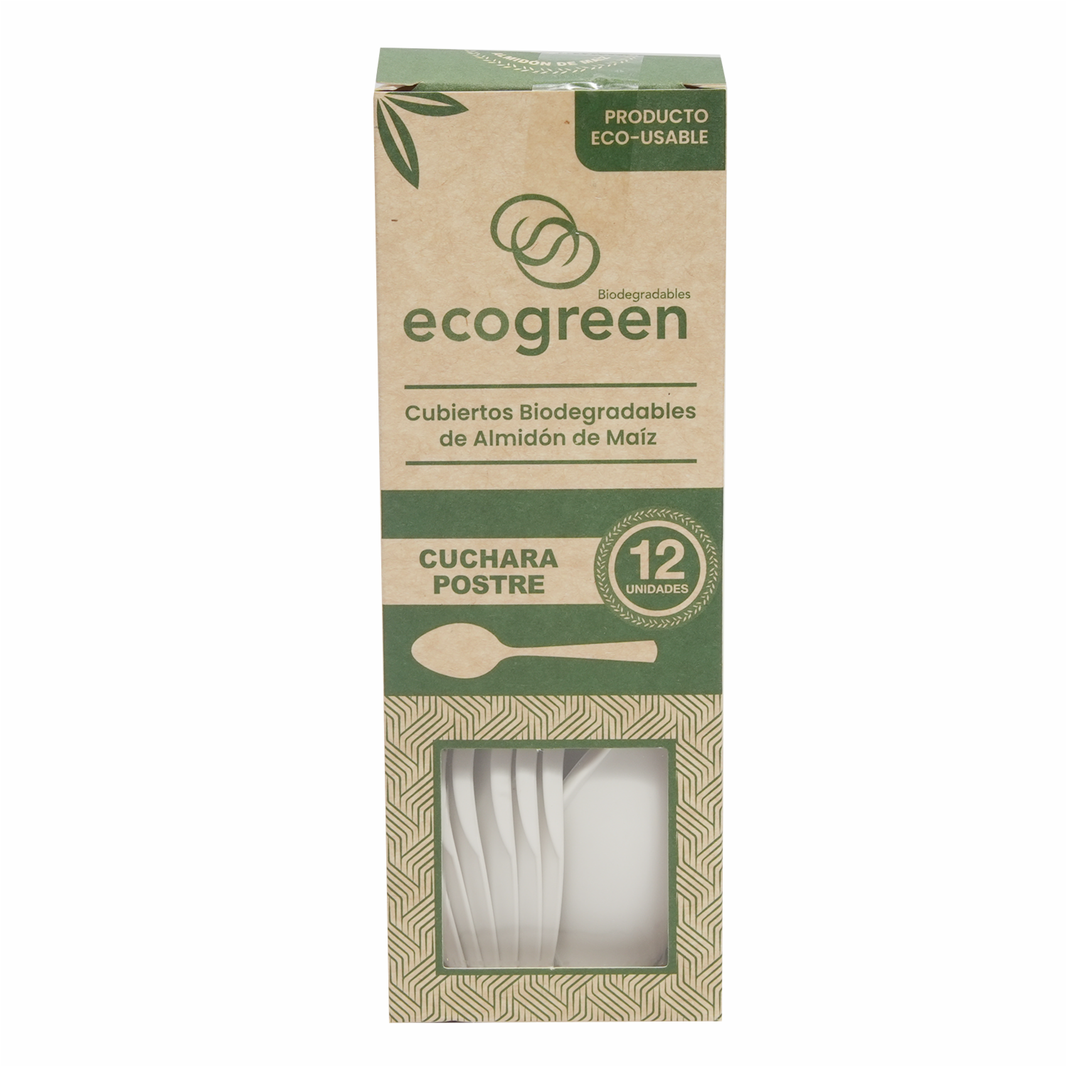 Cuchara Para Postre Biodegradable ECOGREEN 12 U