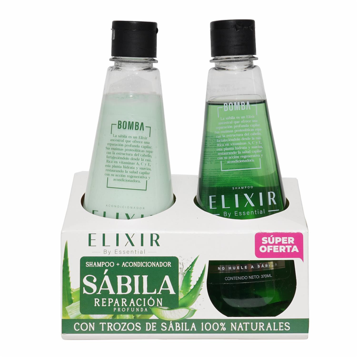 Shampoo De Cabello Y Acondicionador Sábila Reparación Profunda ELEXIR 2 X 370 Ml