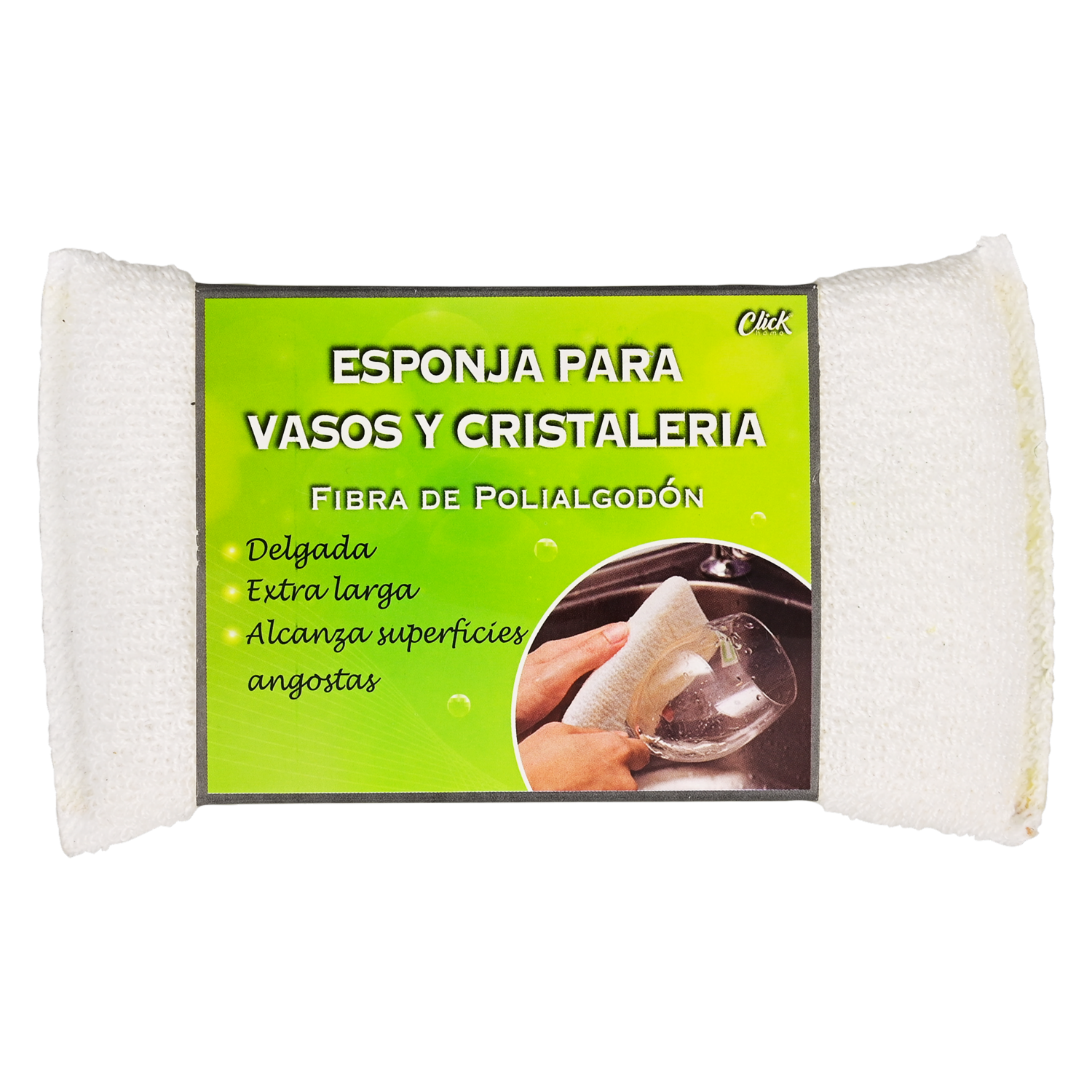 Esponja Lavavajillas Para Vasos Y Cristalería CLICK Polialgodón