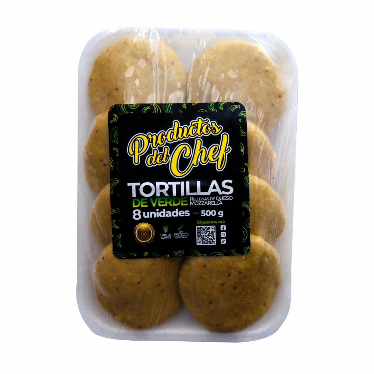 Tortillas De Verde Rellenos De Queso Mozzarella PRODUCTOS DEL CHEF X 8 Uds