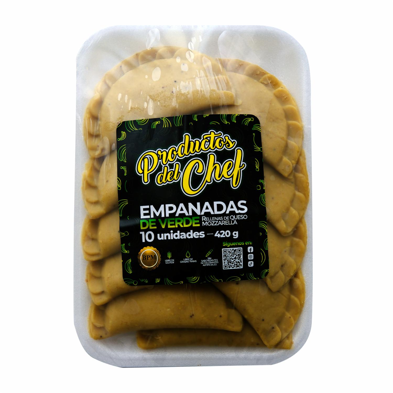Empanadas De Verde Rellenos De Queso Mozzarella PRODUCTOS DEL CHEF X 10 Uds
