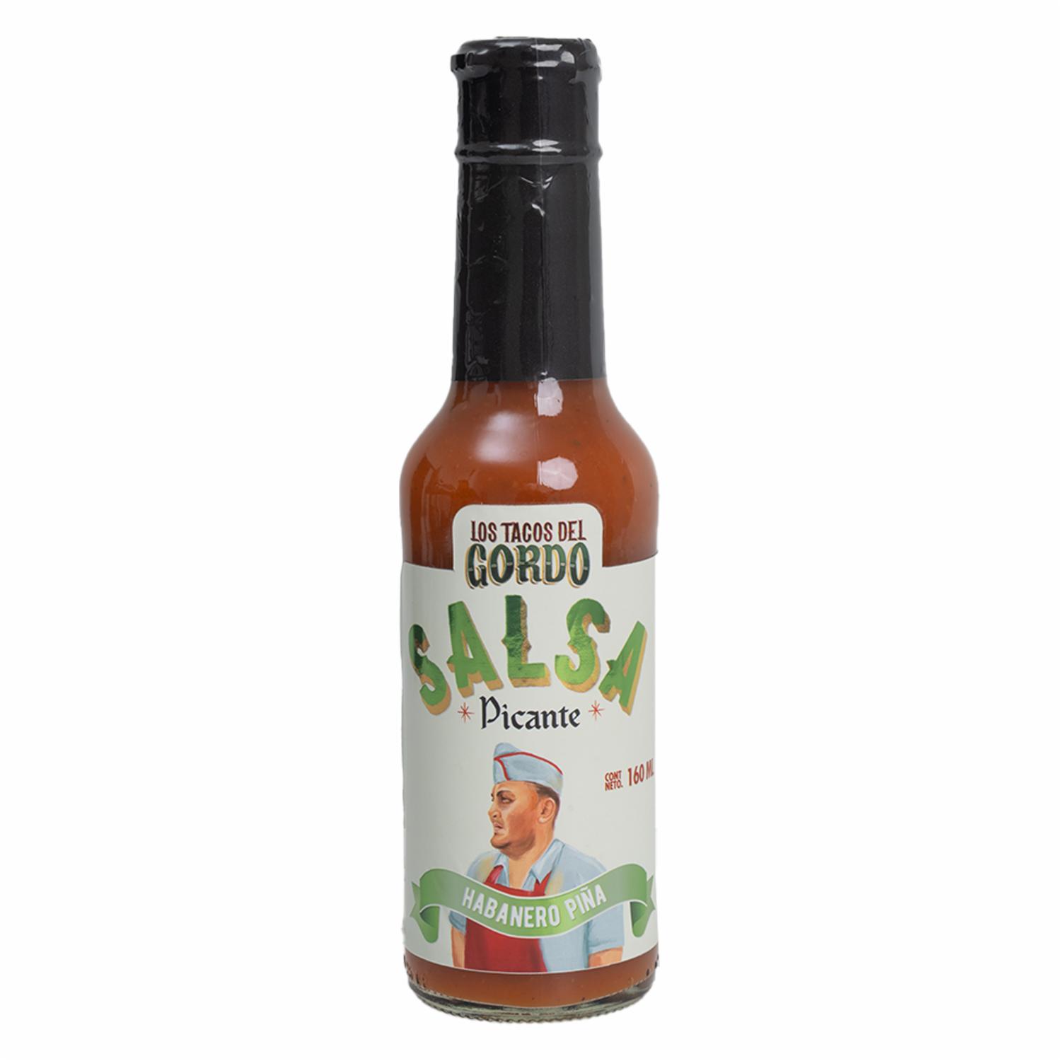 Salsa Picante Habanero Piña LOS TACOS DEL GORDO 160 Ml
