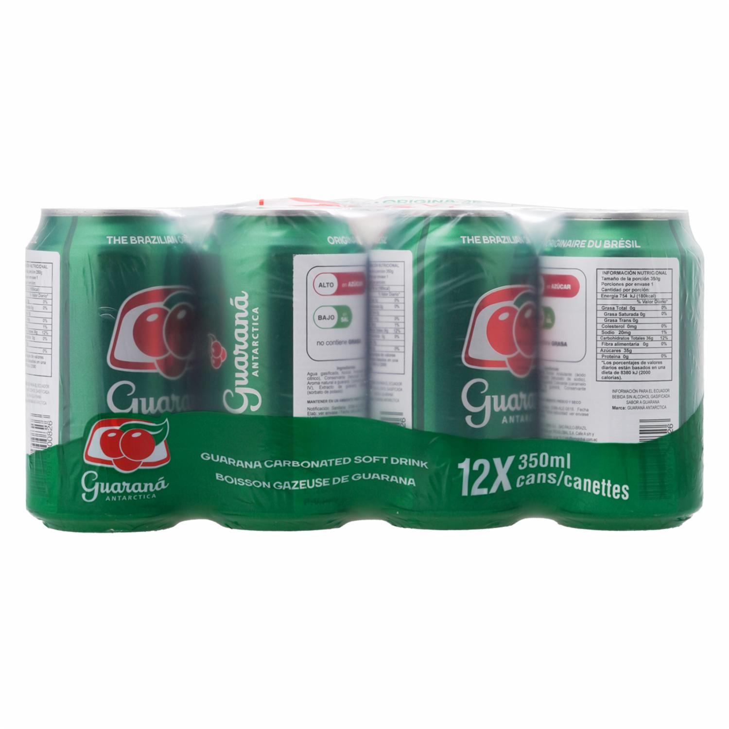 Bebida Carbonatada De Guaraná GUARANÁ ANTARCTICA 12 Uds X 350 Ml