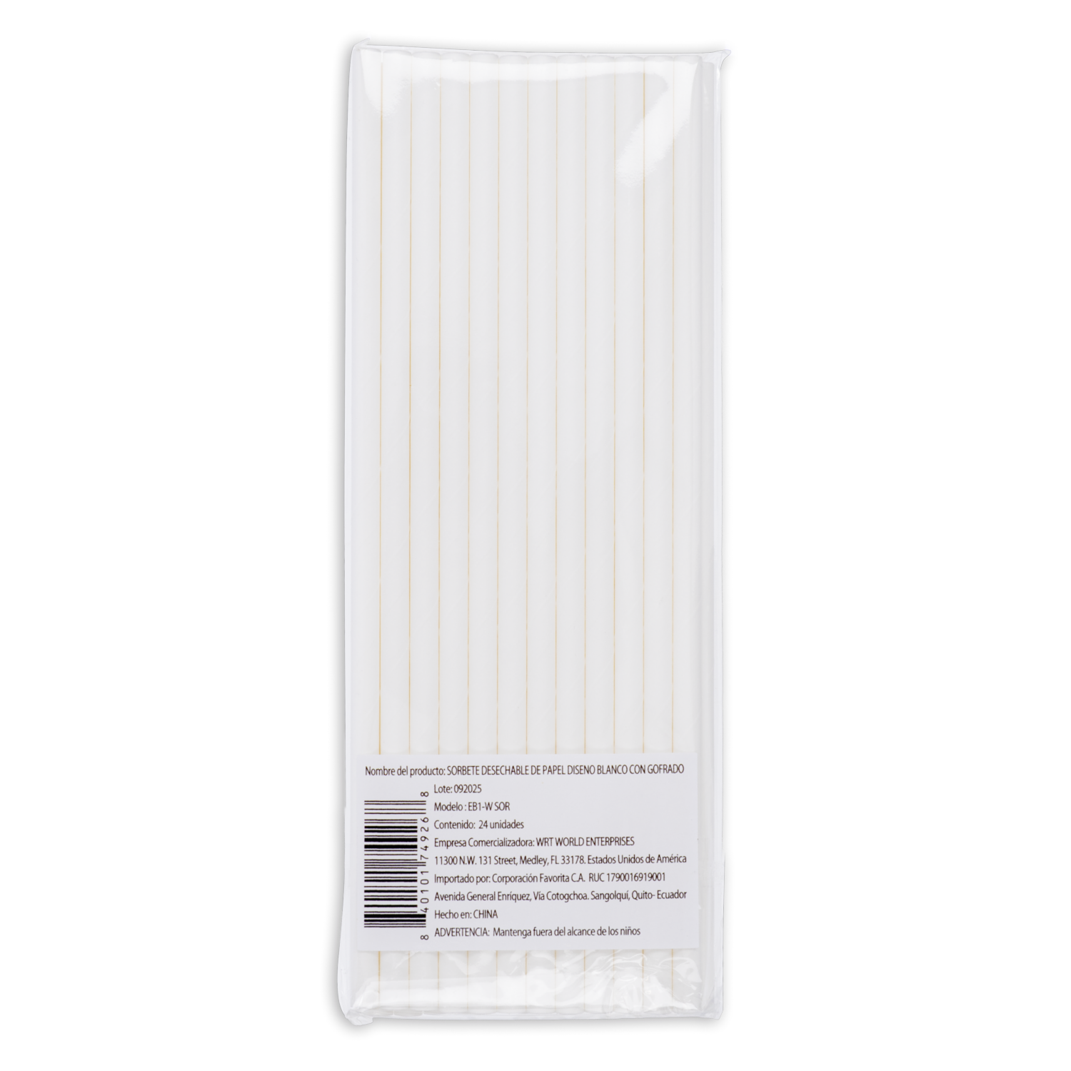 Sorbete Desechable De Papel DFHO 24 Unidades