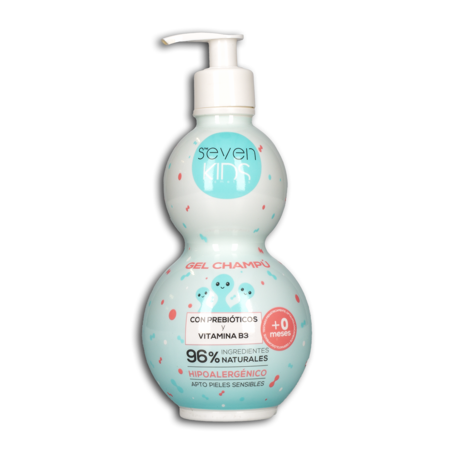 Shampoo Infantil En Gel Con Prebióticos Y Vitaminas SEVEN KIDS 400 Ml