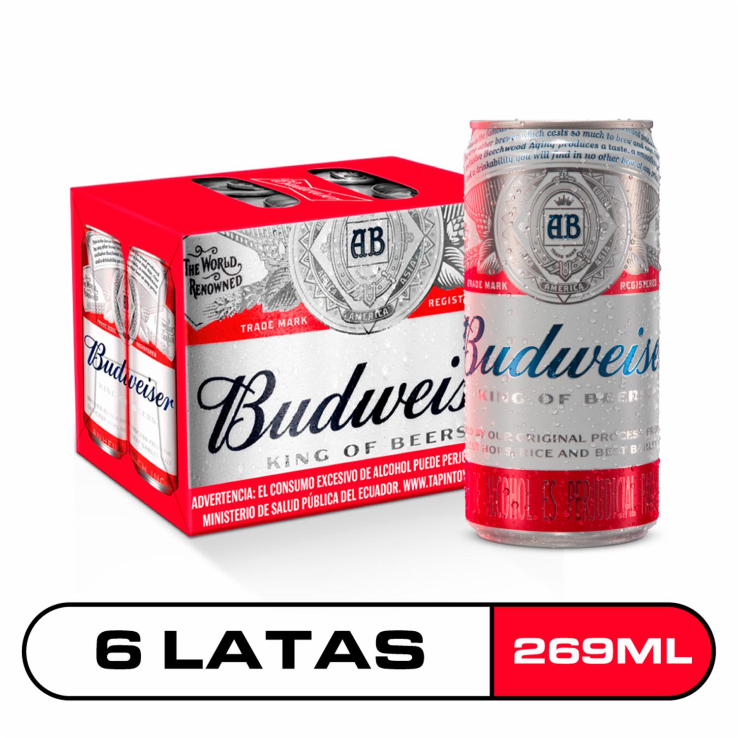 Cerveza Mundial Budweiser 6 X 269 Ml