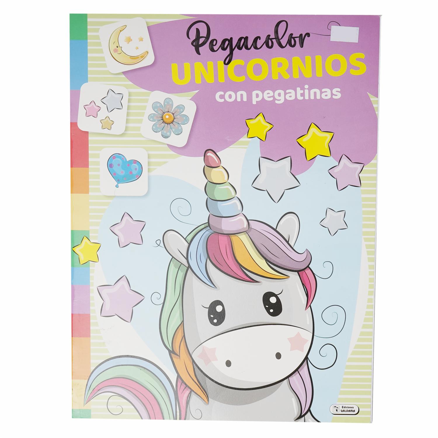 Libro Pegacolor Unicornios Con Pegatinas SALDAÑA 16 Páginas