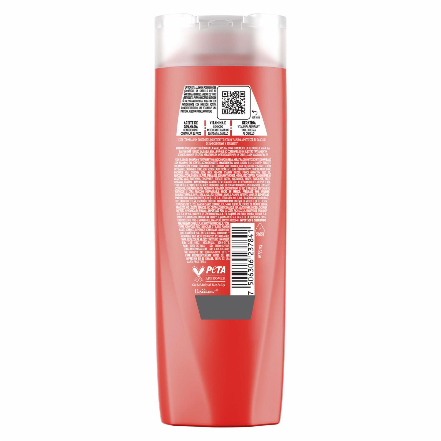 Shampoo De Cabello Keratina Con Antioxidantes SEDAL 190 Ml