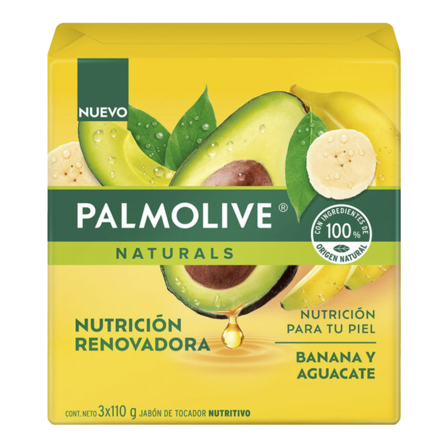 Jabón En Barra Banana Y Aguacate PALMOLIVE 3 X 110 G