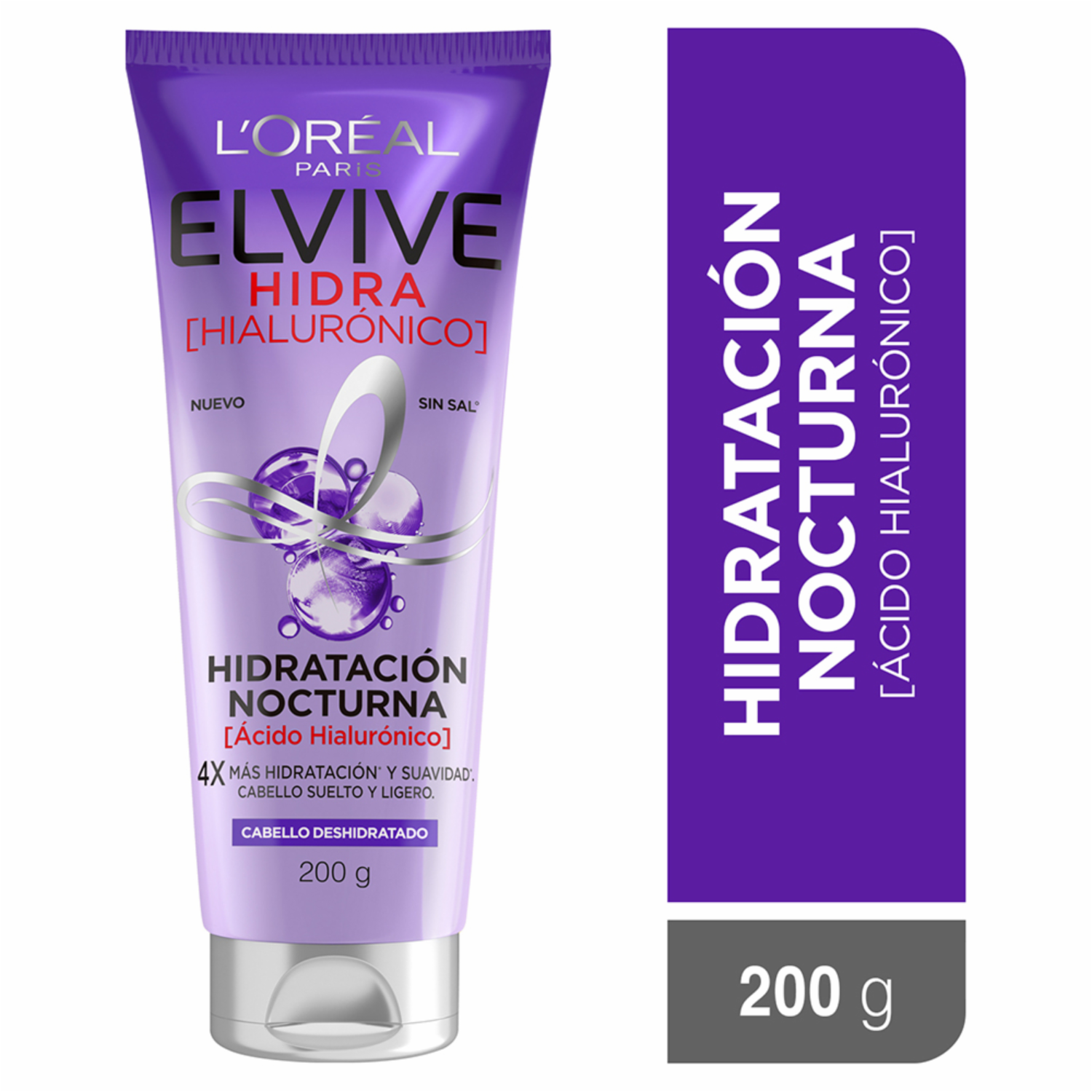 Mascara Capilar Hidra Hialurónico Hidratación Nocturna ELVIVE L’ORÉAL 200 G