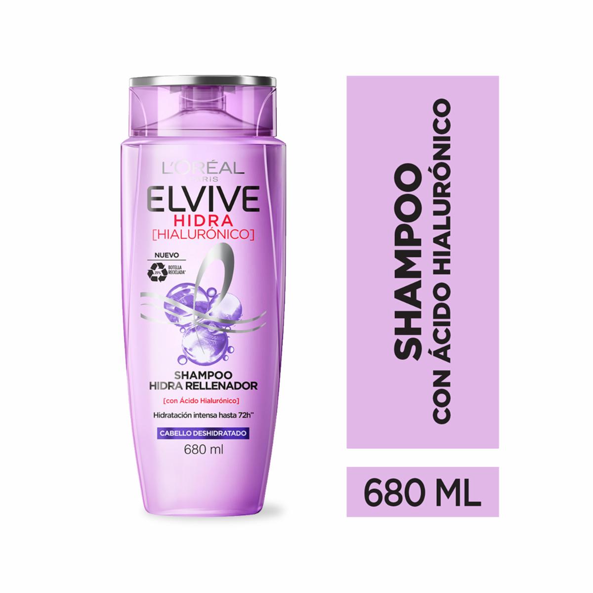 Shampoo De Cabello Hidra Hialurónico Rellenador Para Cabello Deshidratado ELVIVE L’ORÉAL 680 Ml