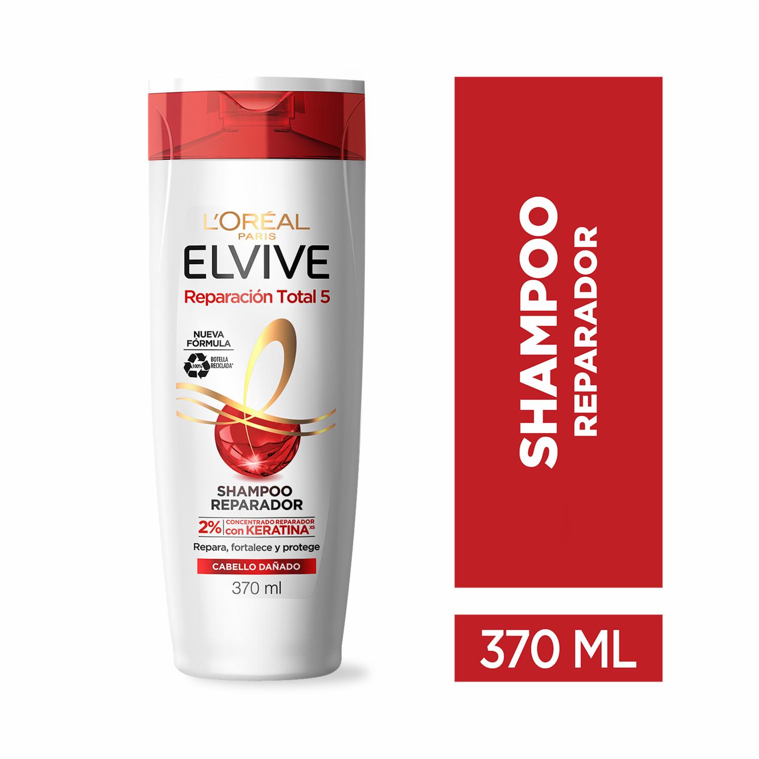 Shampoo De Cabello Reparación Total 5 Para Cabello Dañado ELVIVE L’ORÉAL 370 Ml