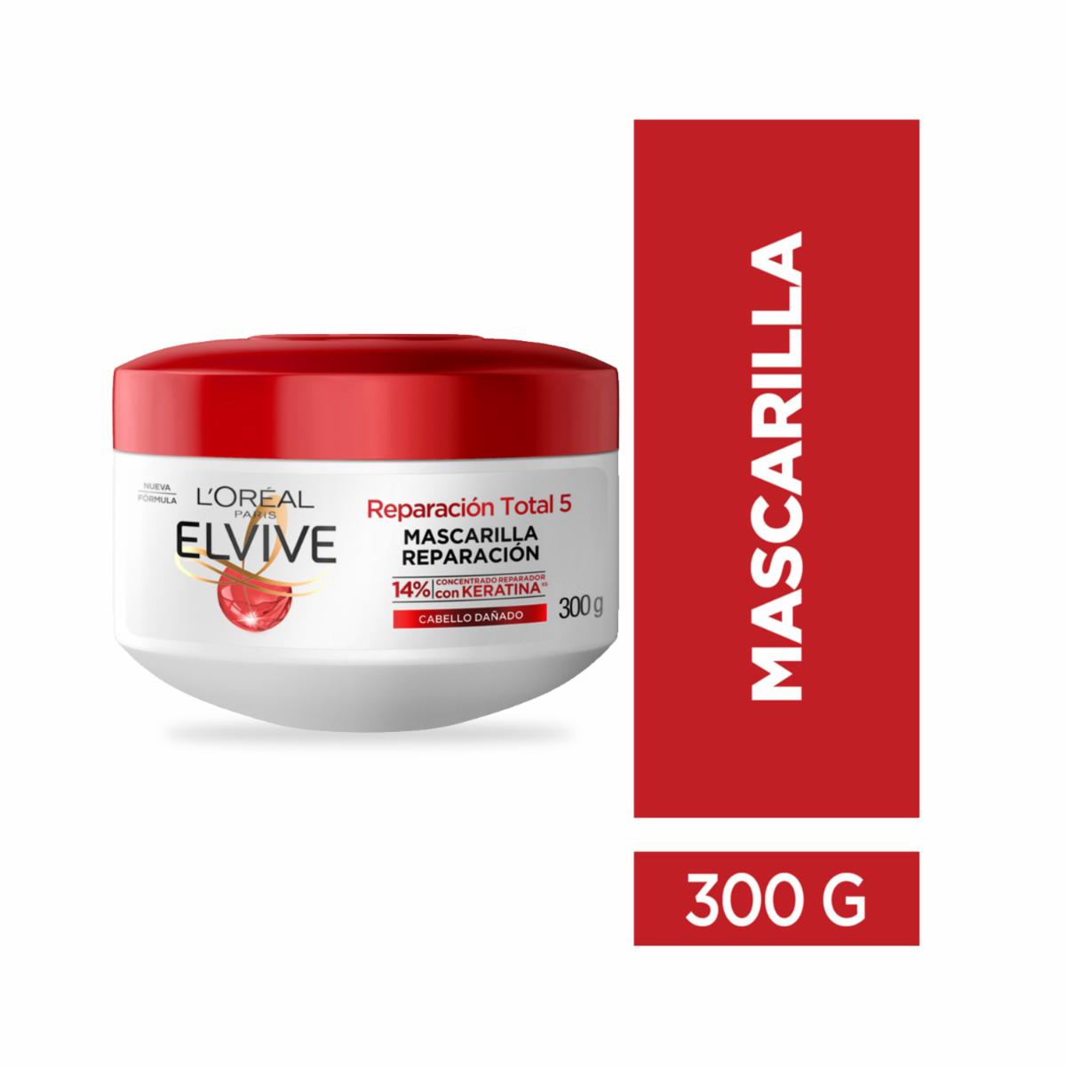 Mascara Capilar Reparación Total 5 Para Cabello Dañado ELVIVE L’ORÉAL 300 G