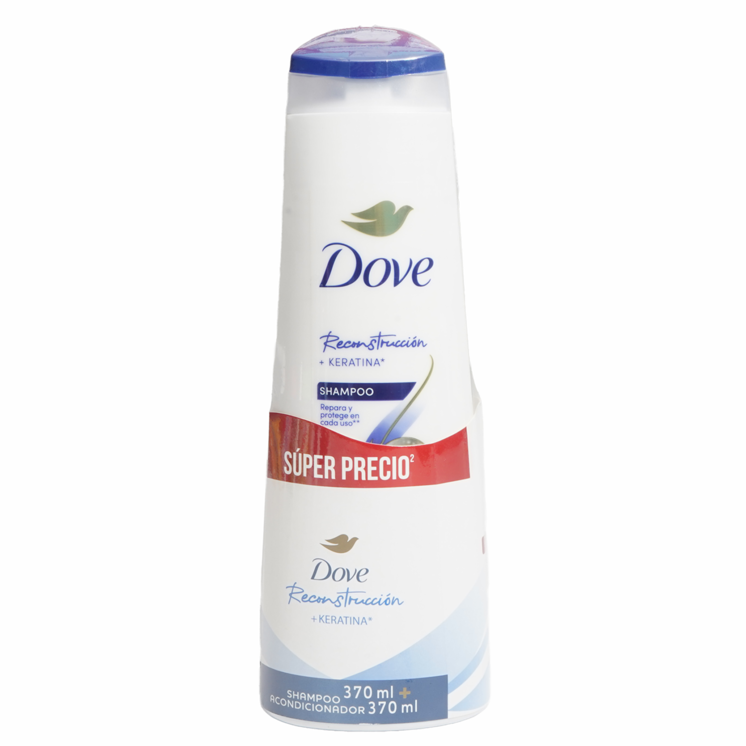 Shampoo De Cabello Y Acondicionador Reconstrucción + Keratina Pack DOVE 2 x 370 Ml