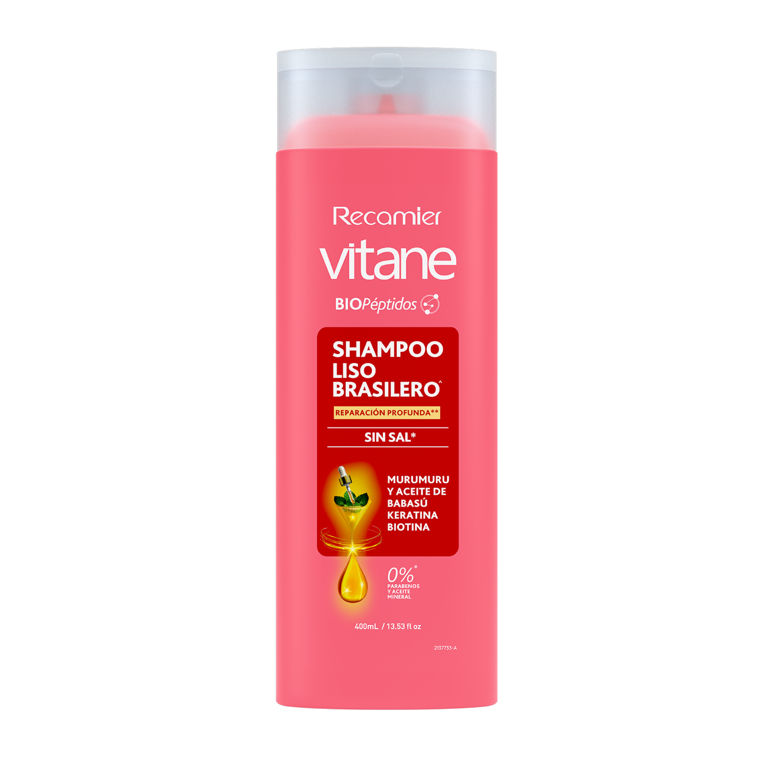 Shampoo De Cabello Liso Brasilero con Péptidos VITANE 400 Ml
