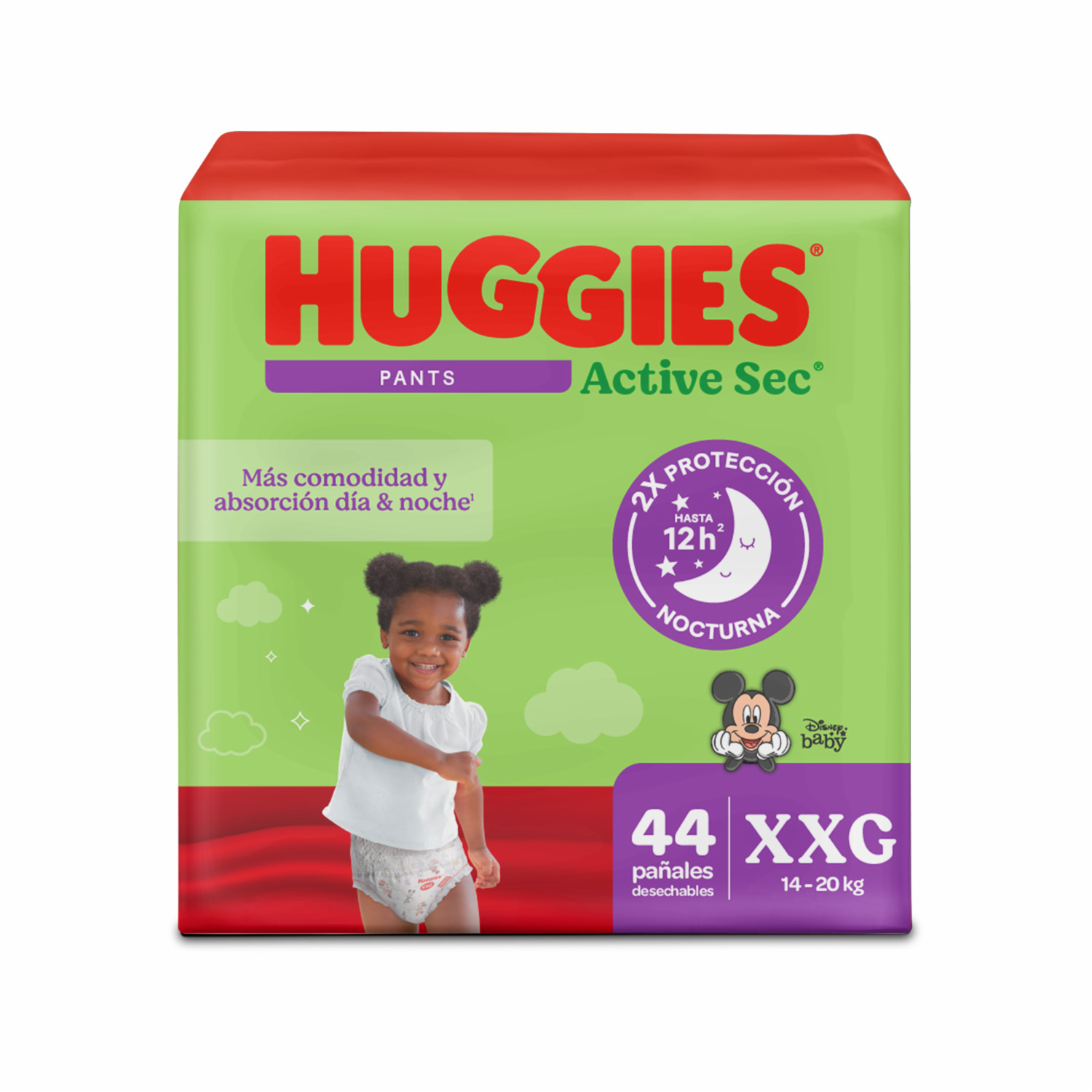 Pañales Desechables Active Sec Pants Etapa 5/XXG Más Comodidad y Absorción HUGGIES X 44 Uds