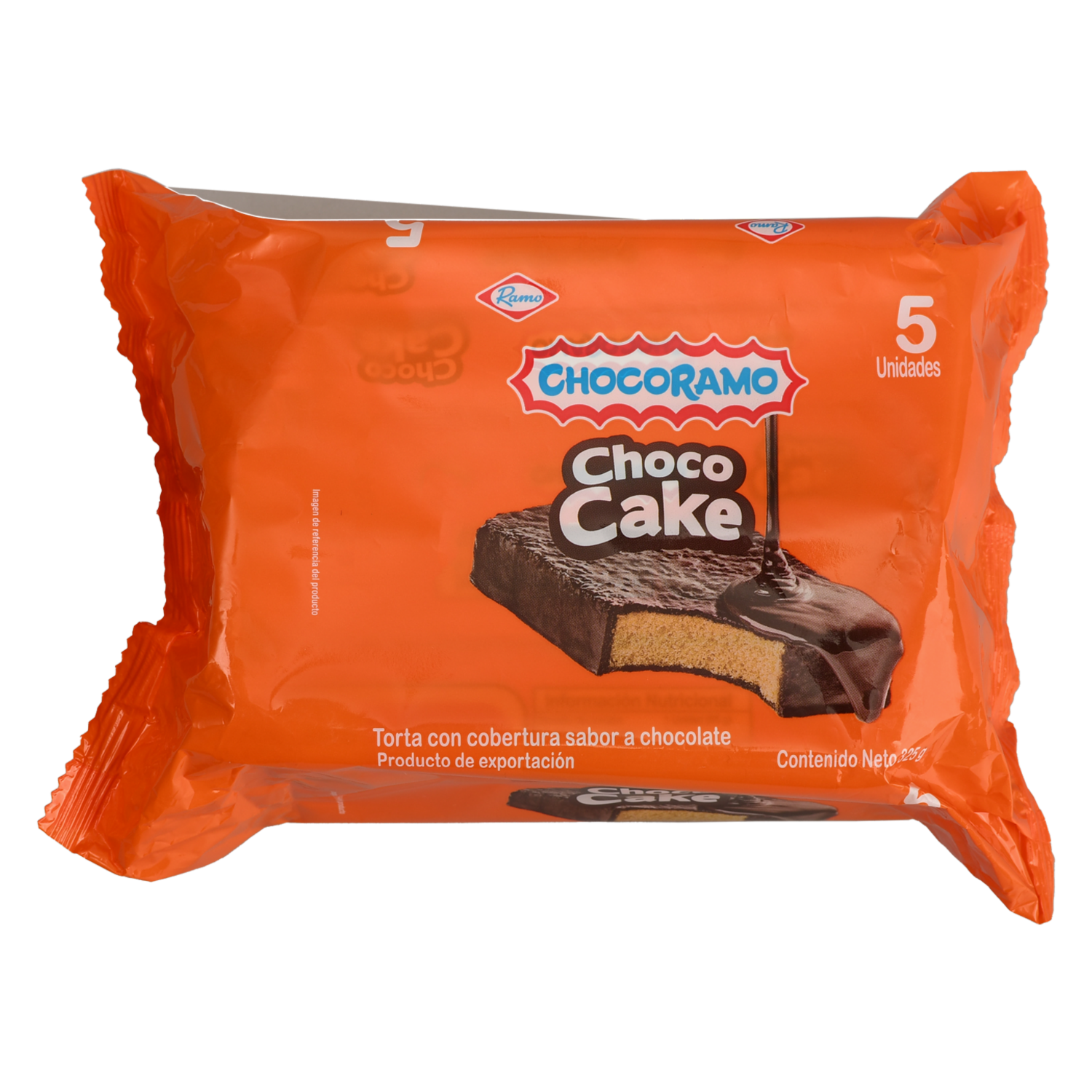 Torta De Vainilla Con Cobertura Sabor A Chocolate Choco Cake Pack CHOCORAMO 5 X 65 G