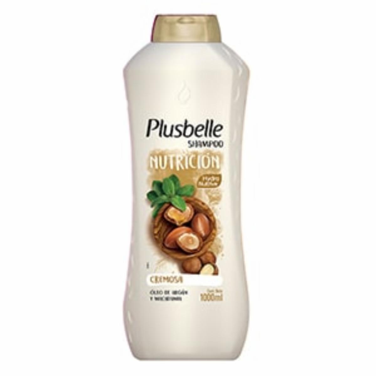 Shampoo De Cabello Nutricion Cremosa Oleo Argán Macadamia PLUSBELLE 1000 Ml
