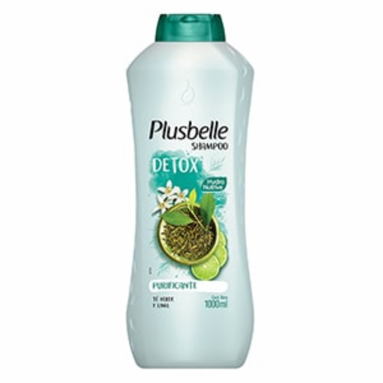 Shampoo De Cabello Detox Te Verde Y Lima PLUSBELLE 1000 Ml